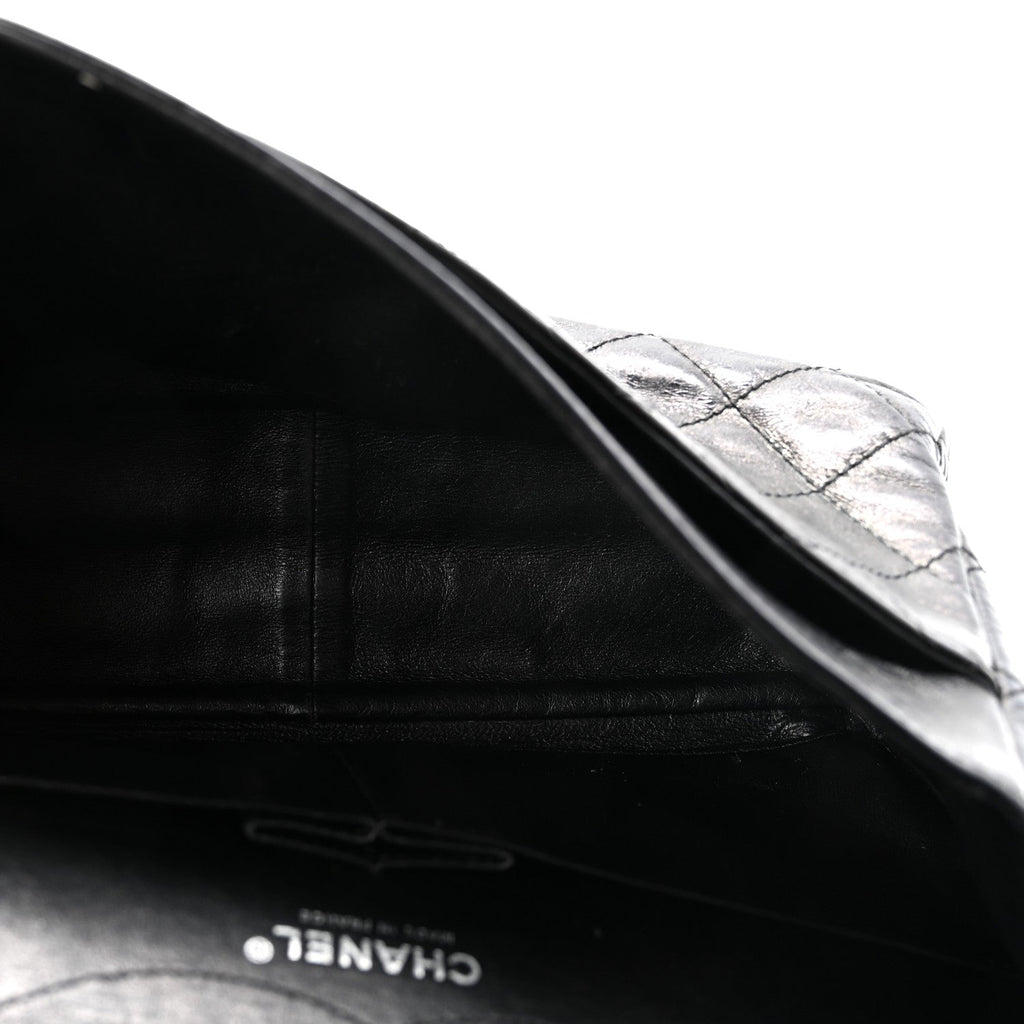 Aged Calfskin Quilted 2.55 Reissue 227 Flap Black