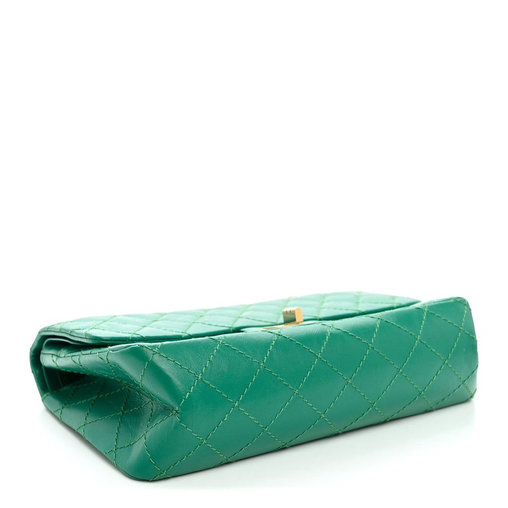 Aged Calfskin Quilted 2.55 Reissue 225 Flap Green