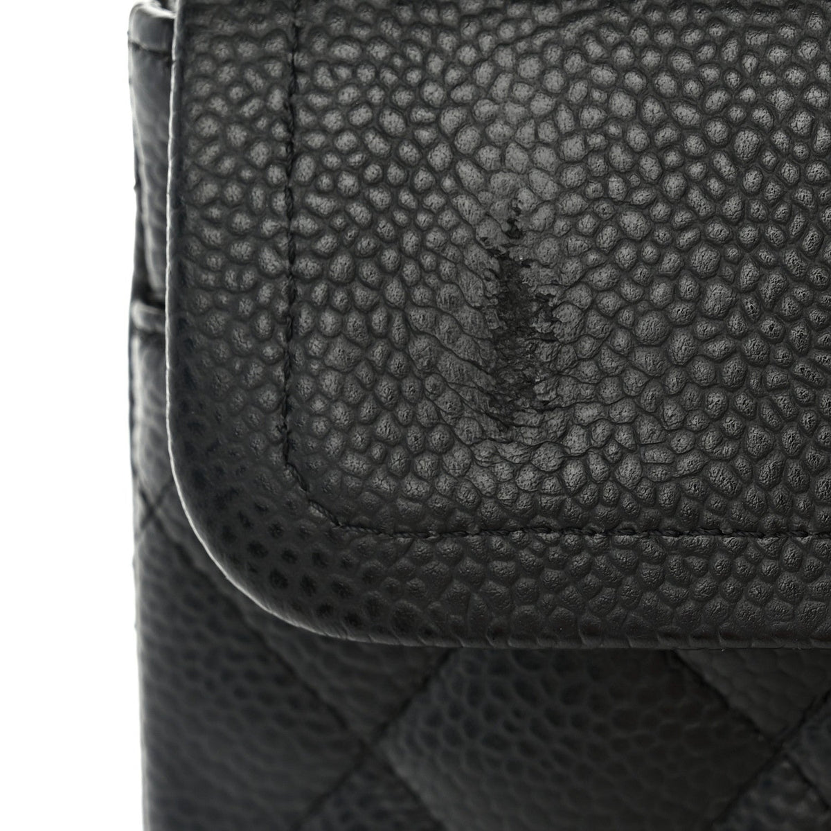 Caviar Quilted Small Double Flap Black