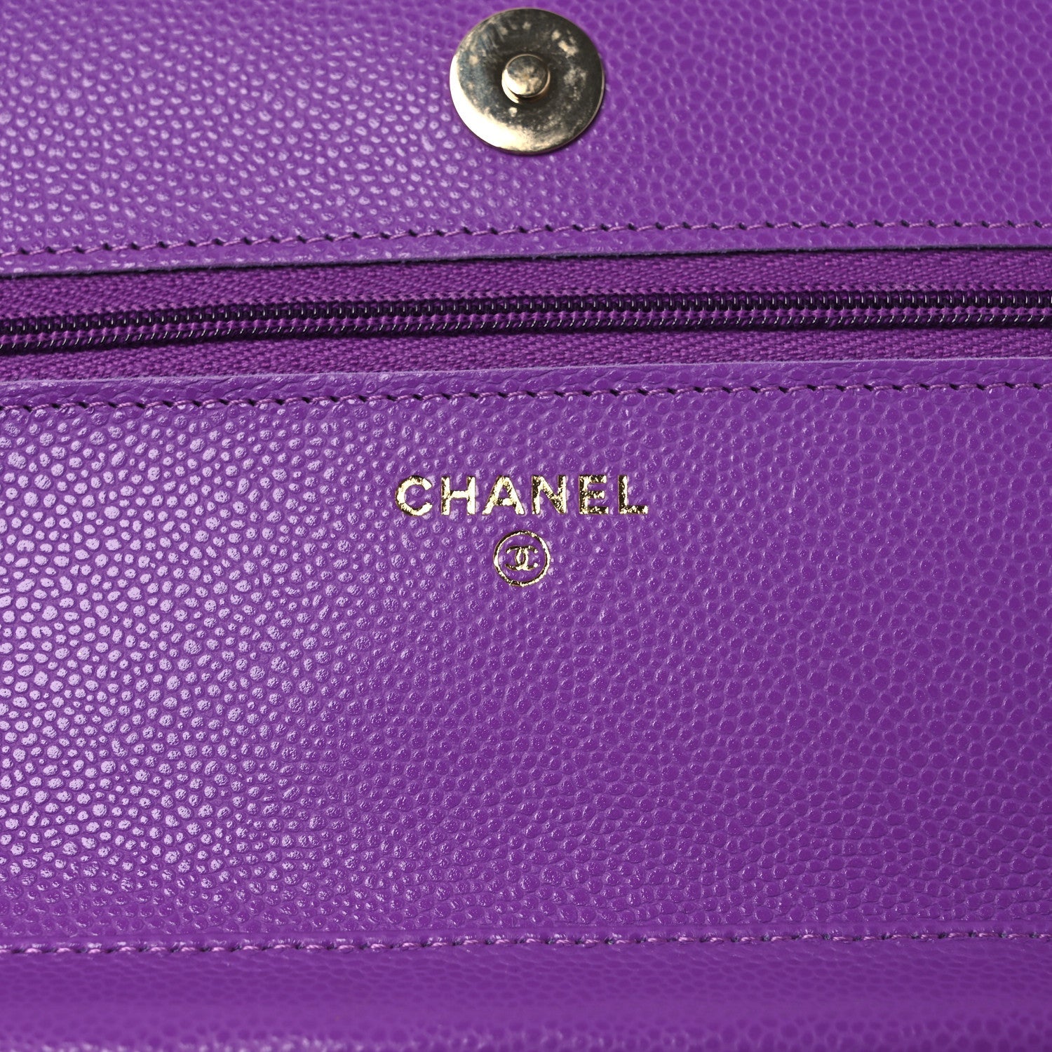 Caviar Quilted Wallet On Chain WOC Purple