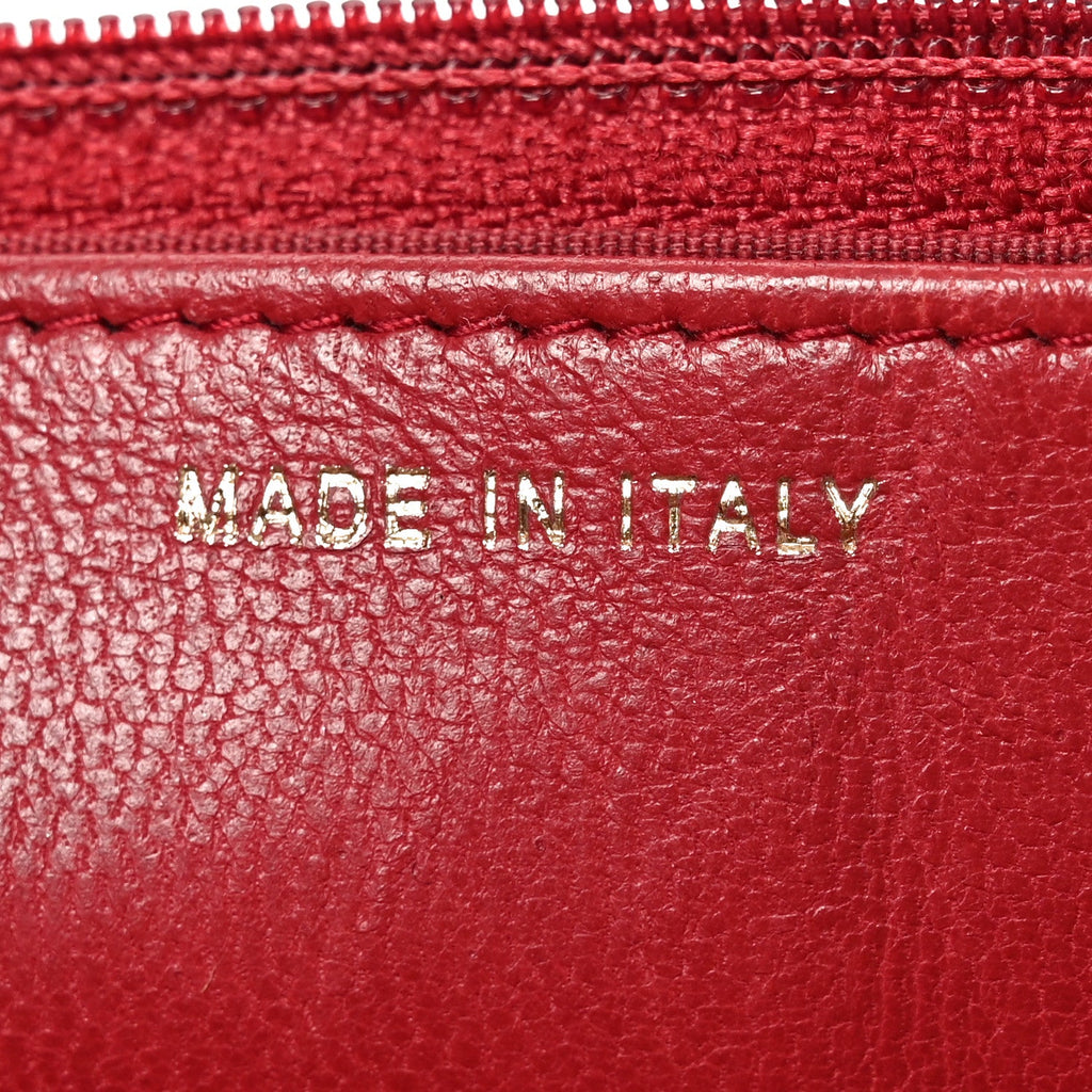 Lambskin Quilted Trendy CC Wallet On Chain WOC Red