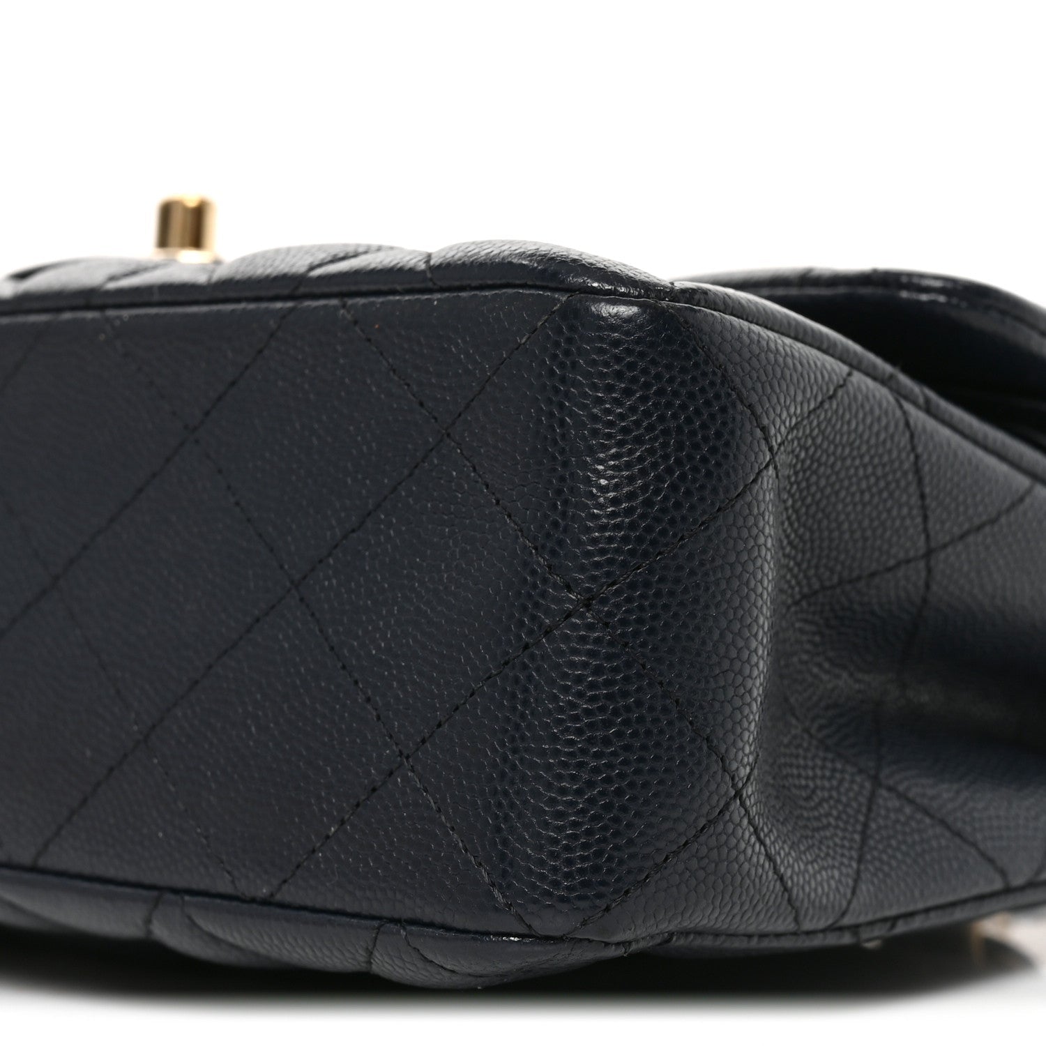 Caviar Quilted Small Double Flap Dark Navy