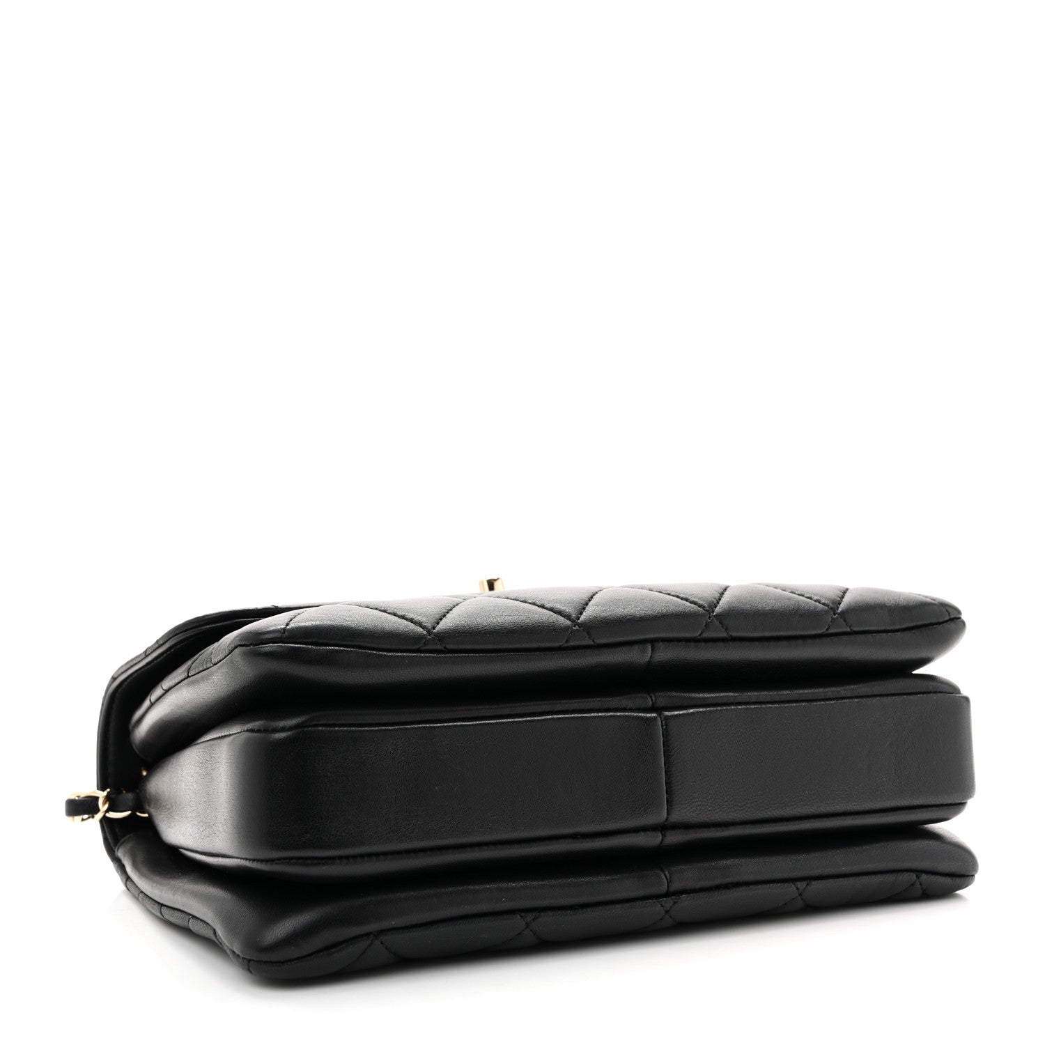 Lambskin Quilted Small Trendy CC Dual Handle Flap Bag Black