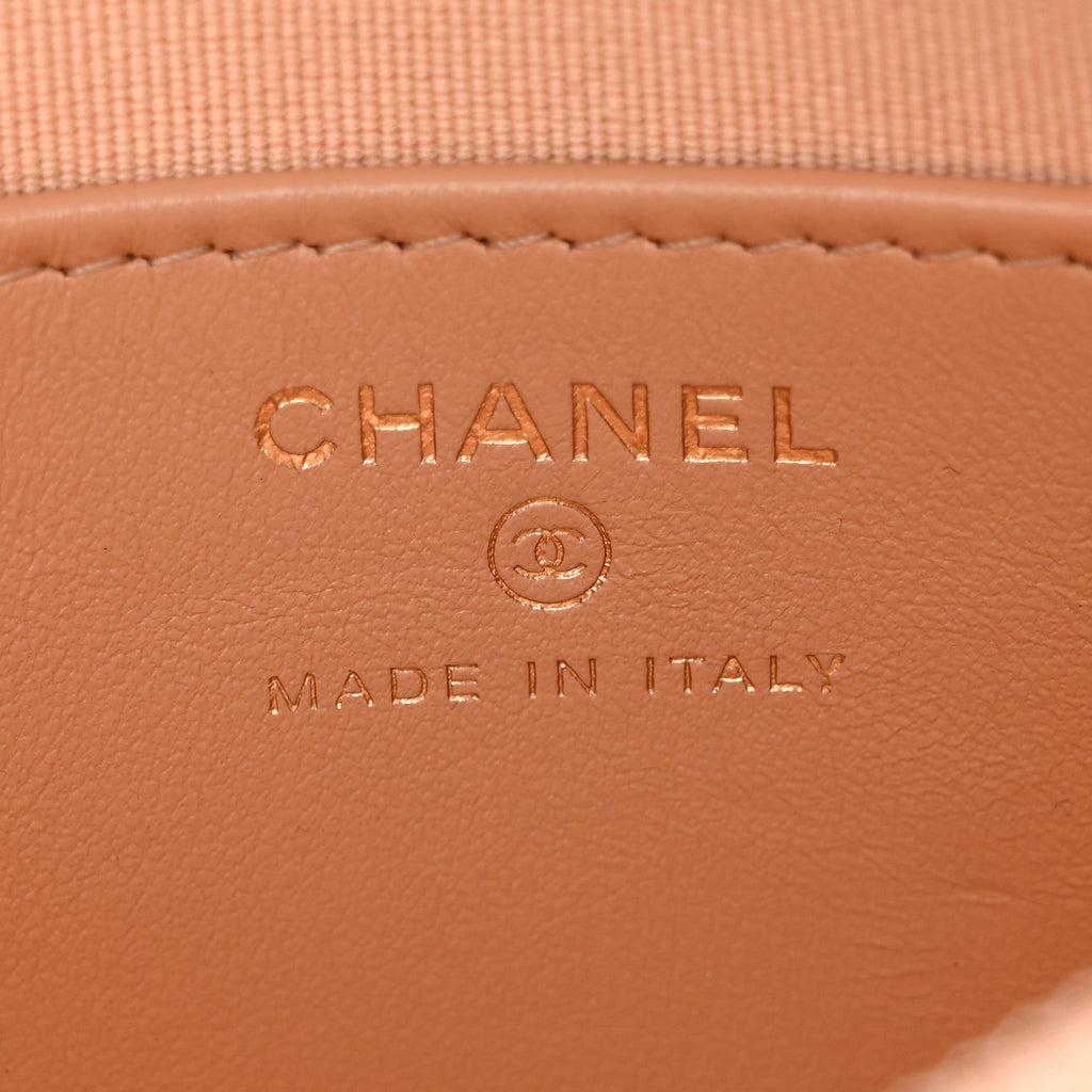 Aged Calfskin Quilted Small Chanel 19 Hobo  Beige