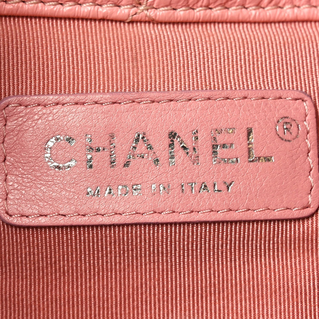 Aged Calfskin Quilted Small Gabrielle Backpack Pink