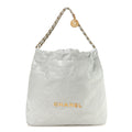 Shiny Calfskin Quilted Chanel 22 Light Blue