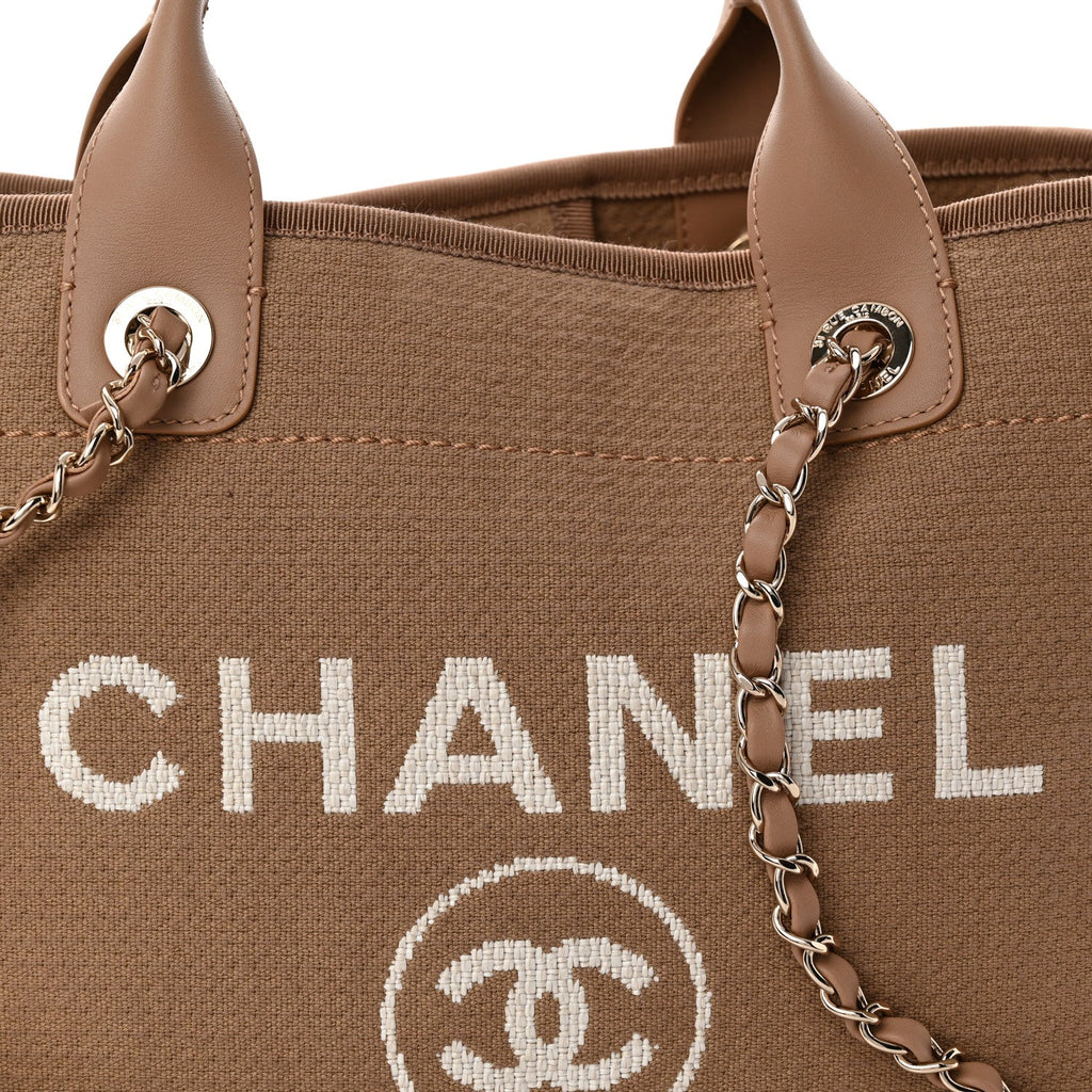 Mixed Fibers Small Deauville Tote Dark Beige