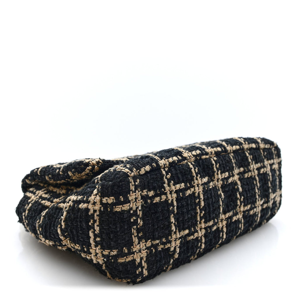 Tweed Quilted Medium Chanel 19 Flap Black Beige