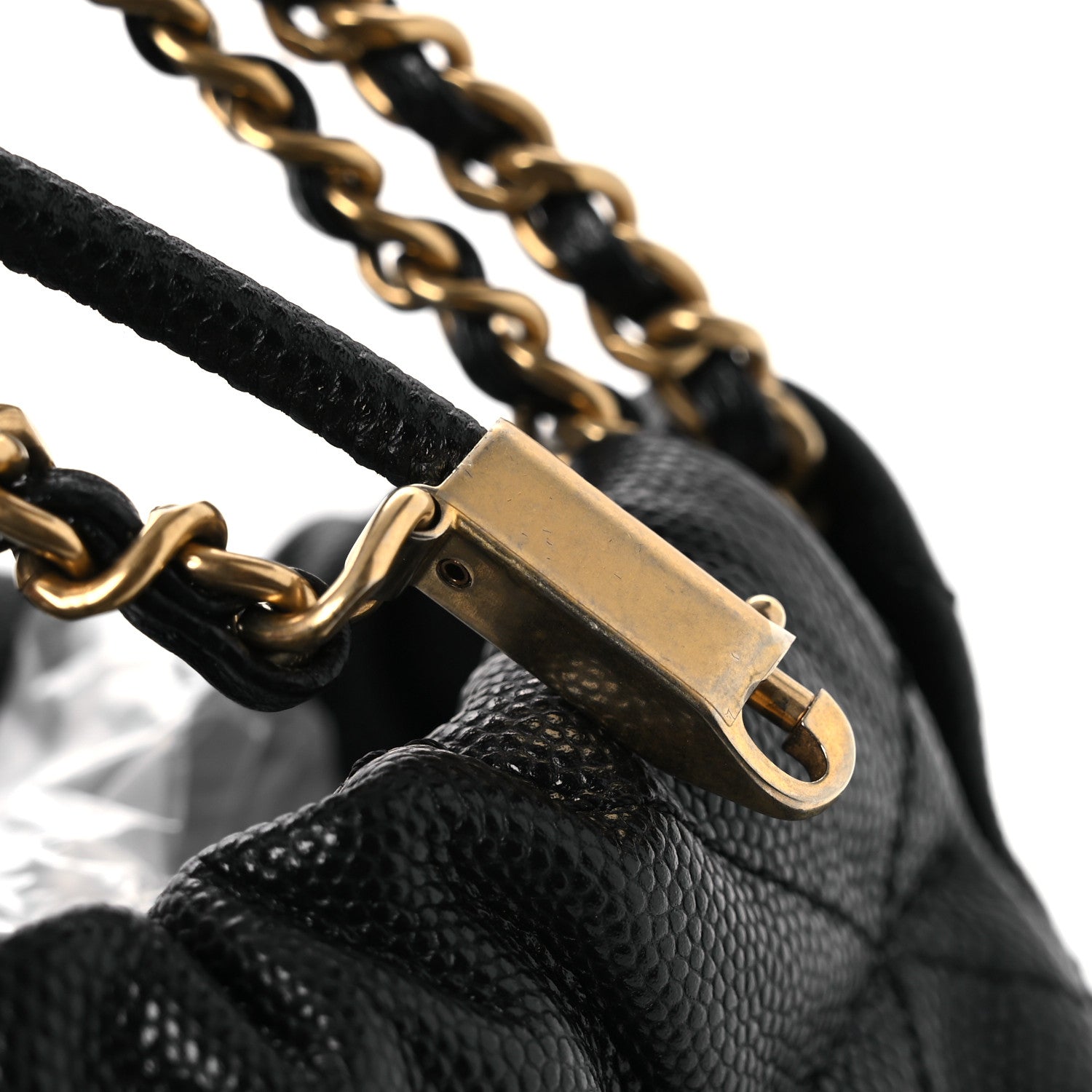 Shiny Caviar Quilted Mini Chanel 22 Black