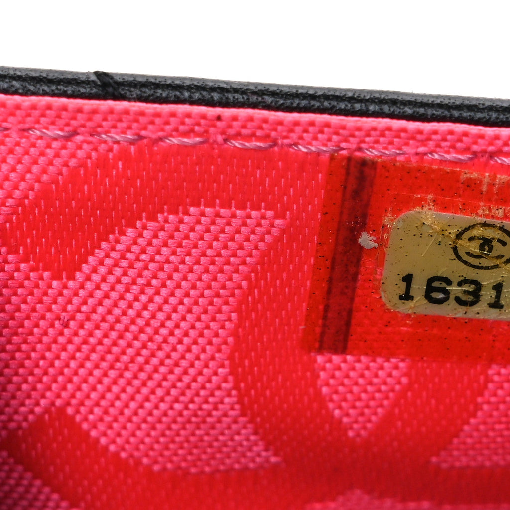 Calfskin Quilted Cambon Wallet on Chain WOC Black