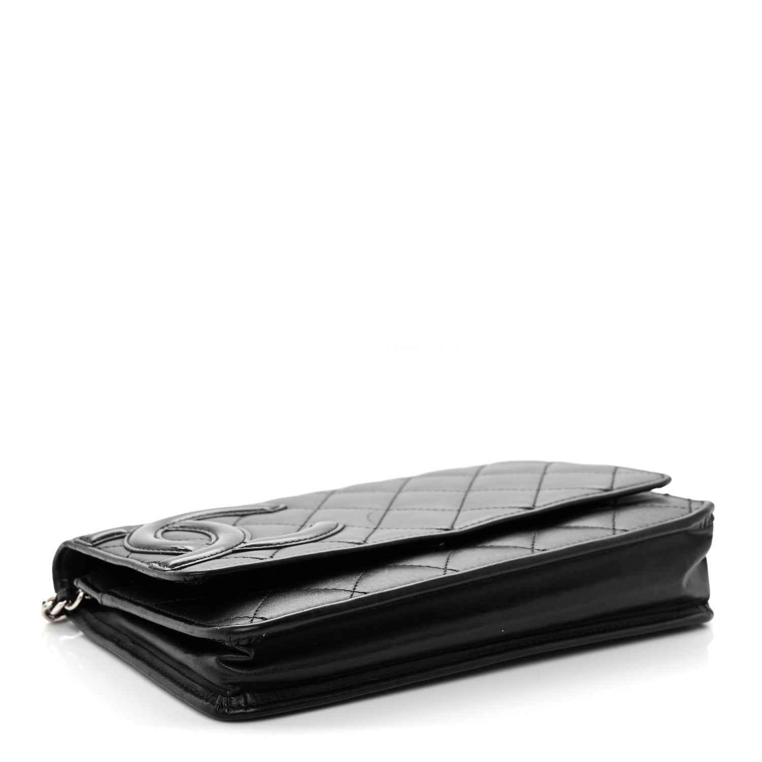 Calfskin Quilted Cambon Wallet on Chain WOC Black
