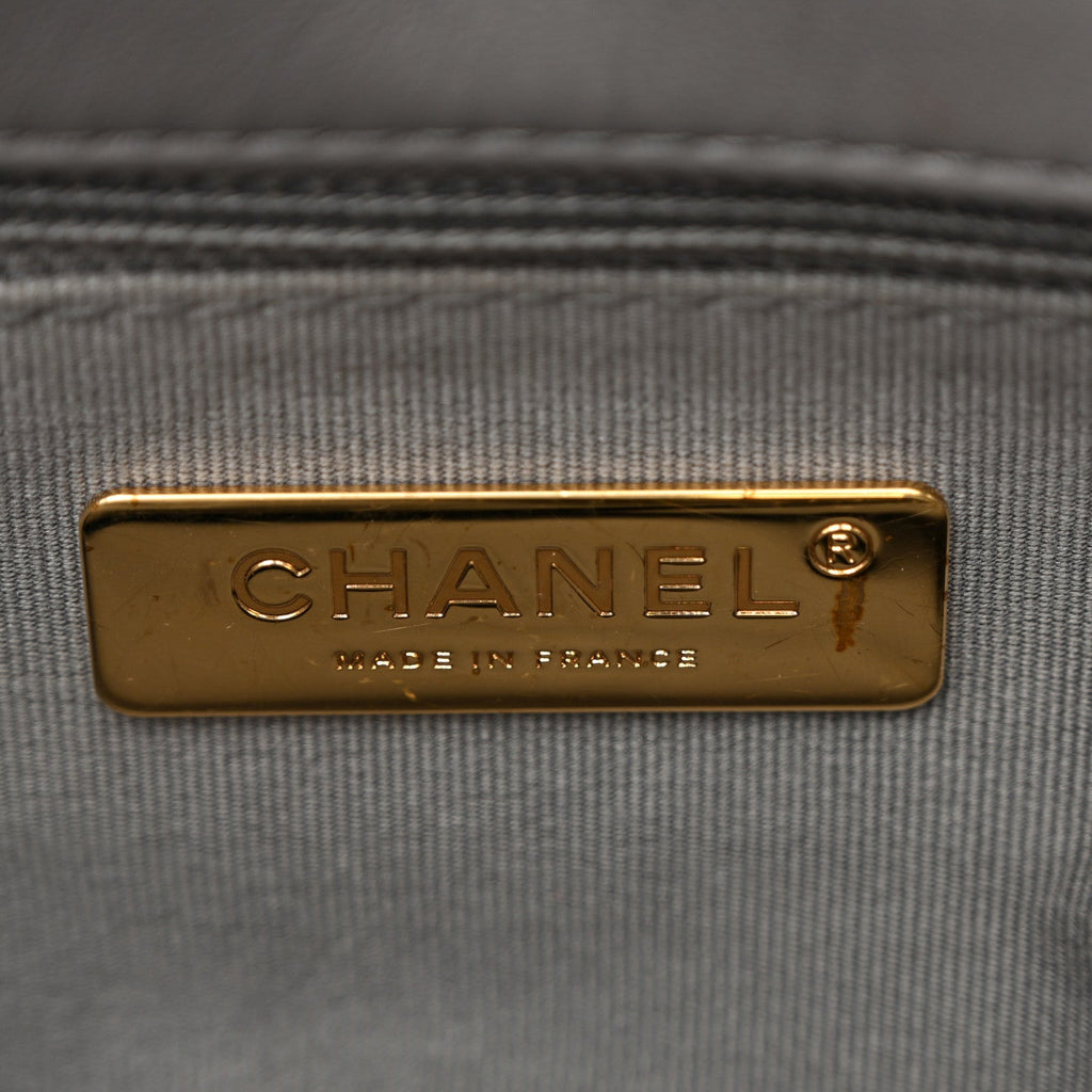 Lambskin Quilted Large Chanel 19 Flap Dark Grey