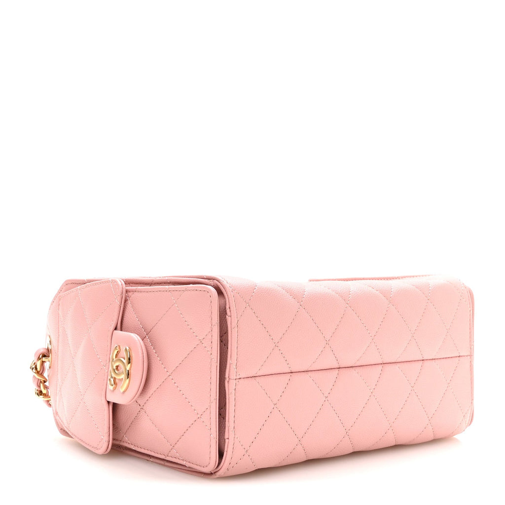 Caviar Quilted Mini Chanel 25 Handbag Pink