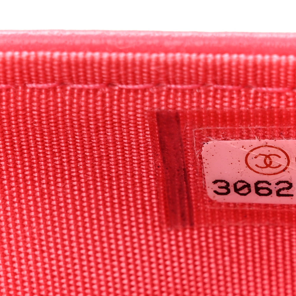 Lambskin Quilted Trendy CC Wallet On Chain WOC Pink