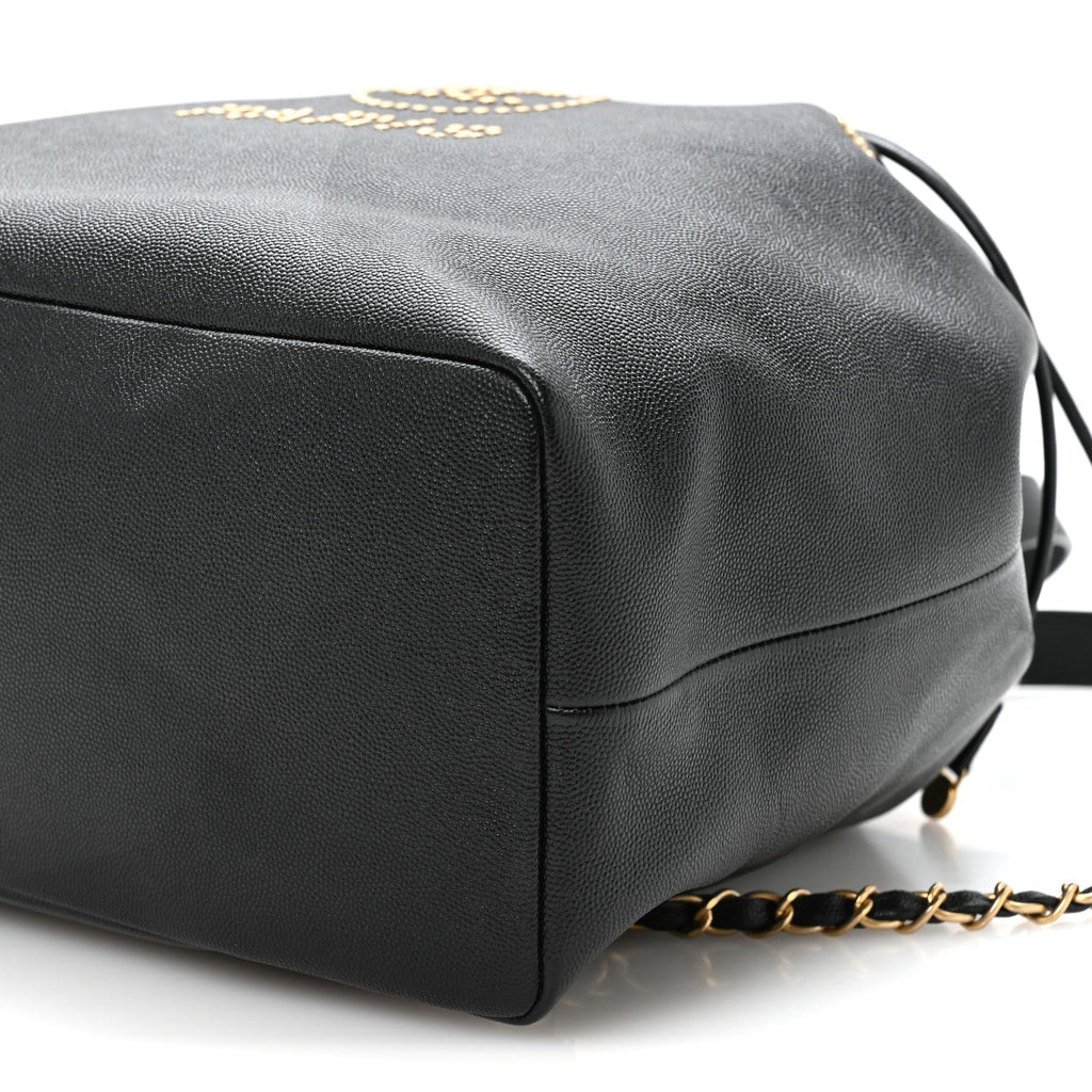 Caviar Deauville Drawstring Backpack Black