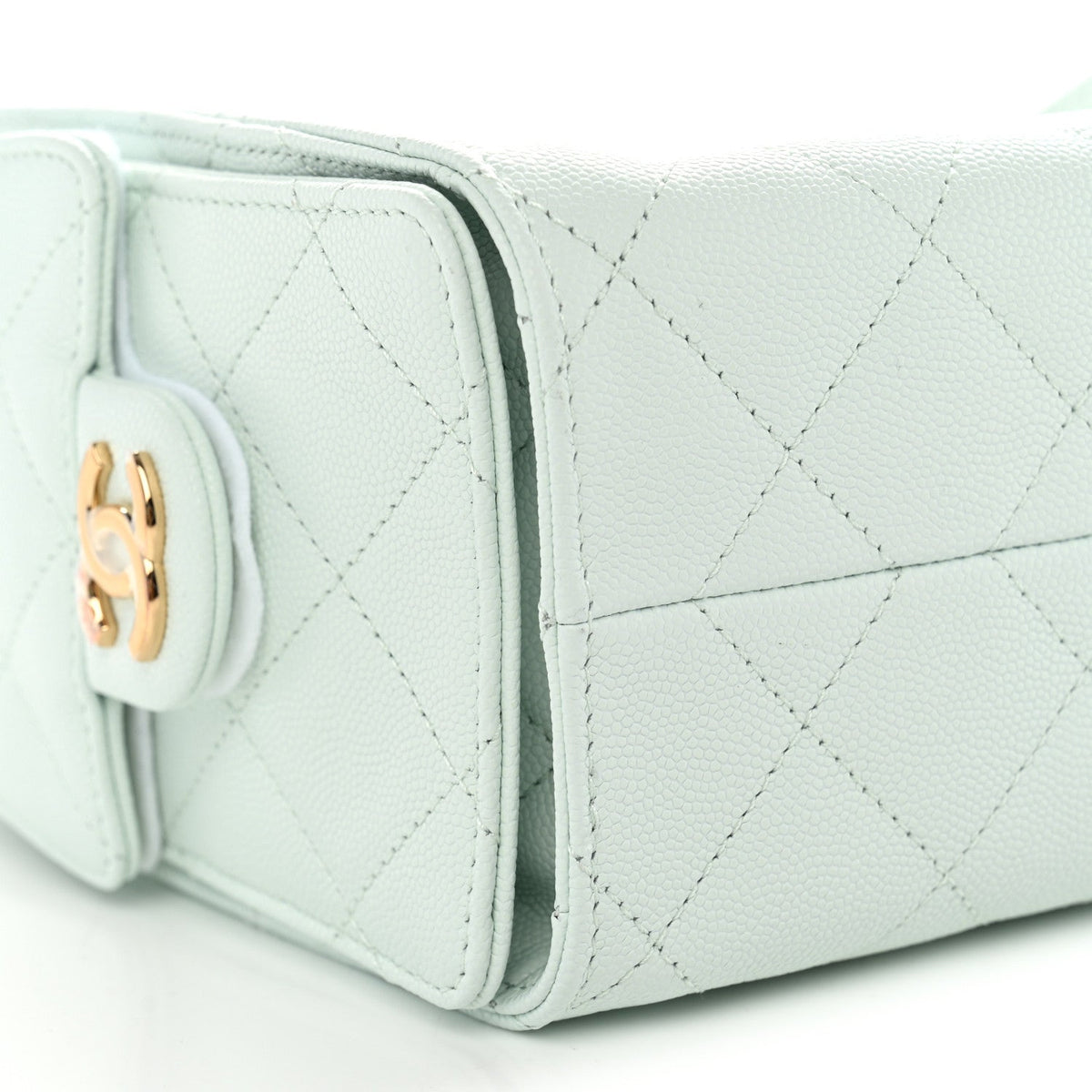 Caviar Quilted Mini Chanel 25 Handbag Light Green