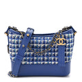 Tweed Calfskin Small Gabrielle Hobo Royal Blue