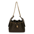 Canvas Quilted Small Chanel 25 Handbag Khaki