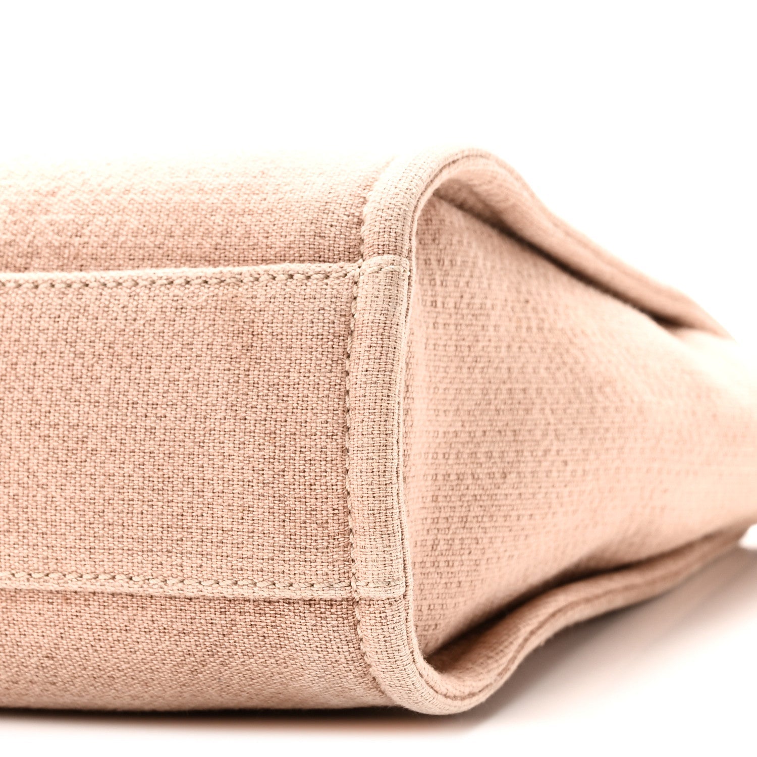 Mixed Fibers Calfskin Mini Deauville Tote Beige