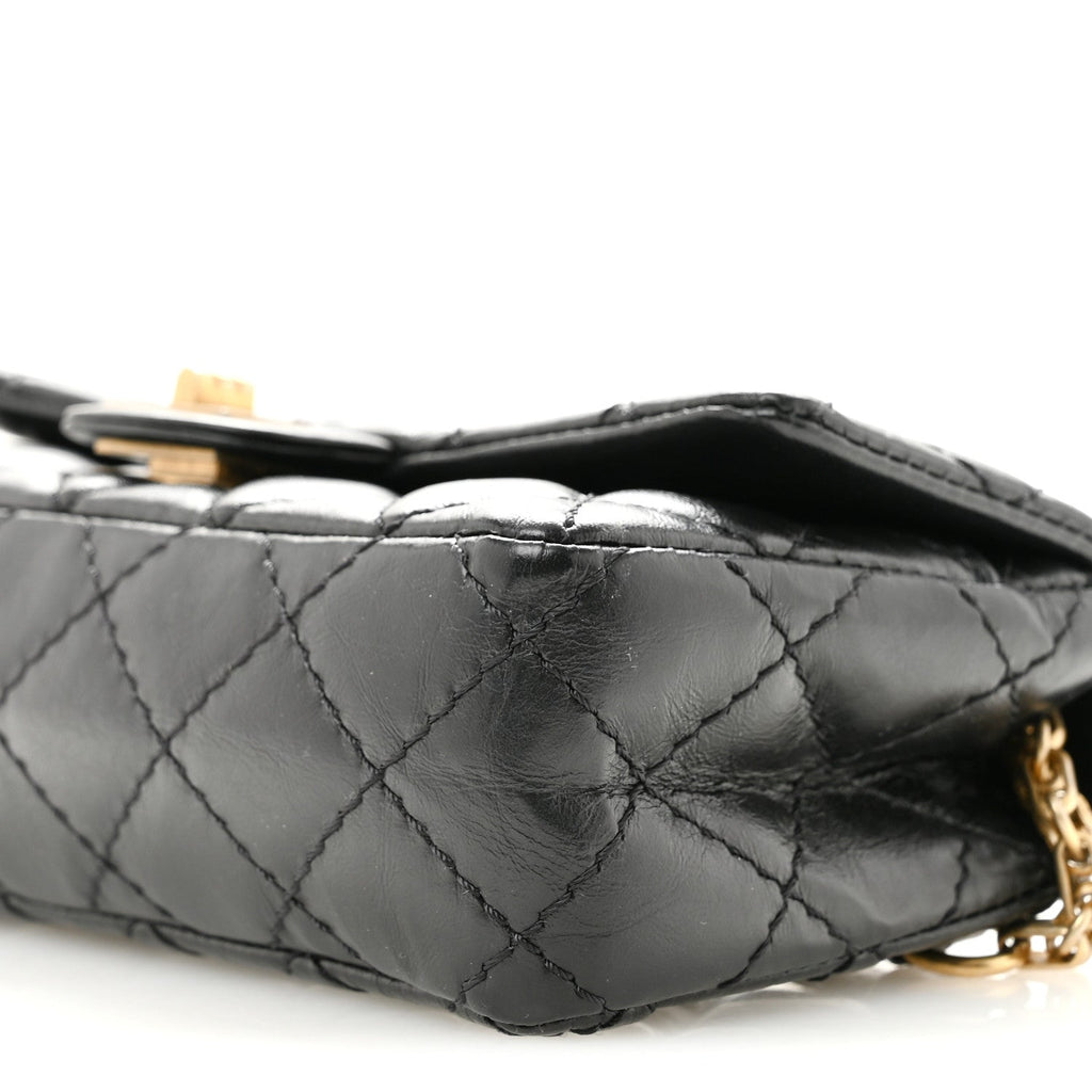 Aged Calfskin Quilted 2.55 Reissue Chain Waist Bag Black