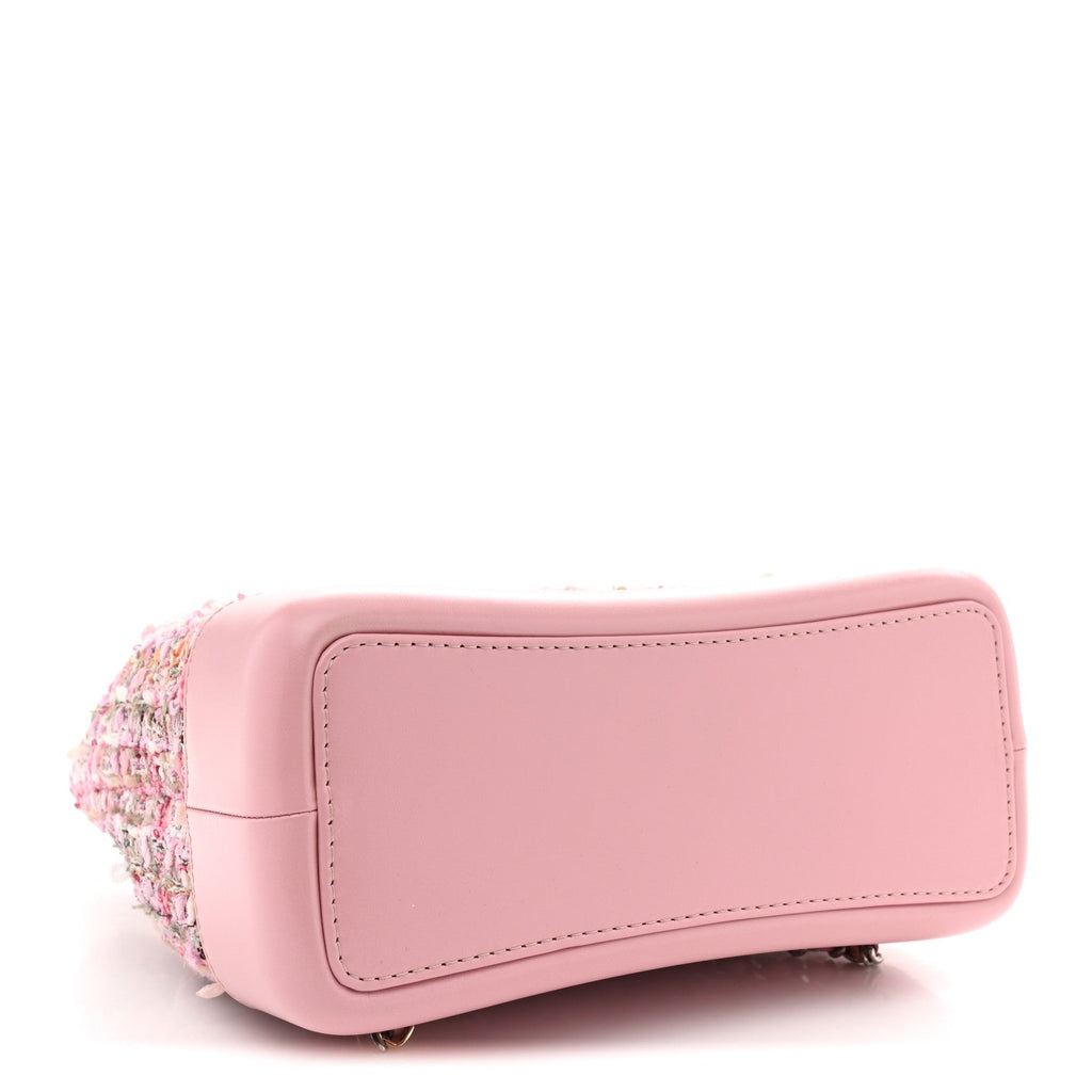 Tweed Calfskin Quilted Gabrielle Backpack Pink