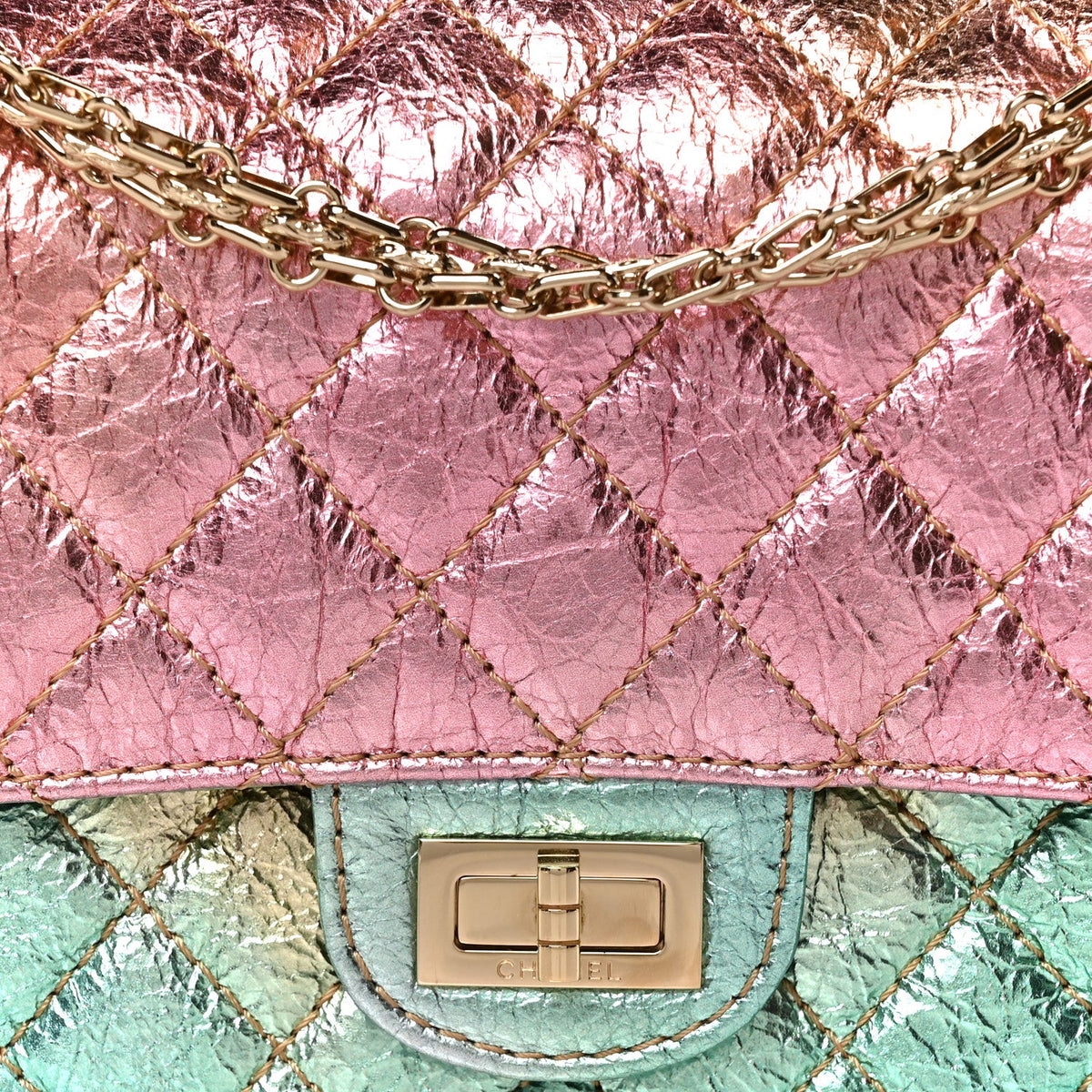 Metallic Goatskin Quilted 2.55 Reissue 225 Flap Multicolor