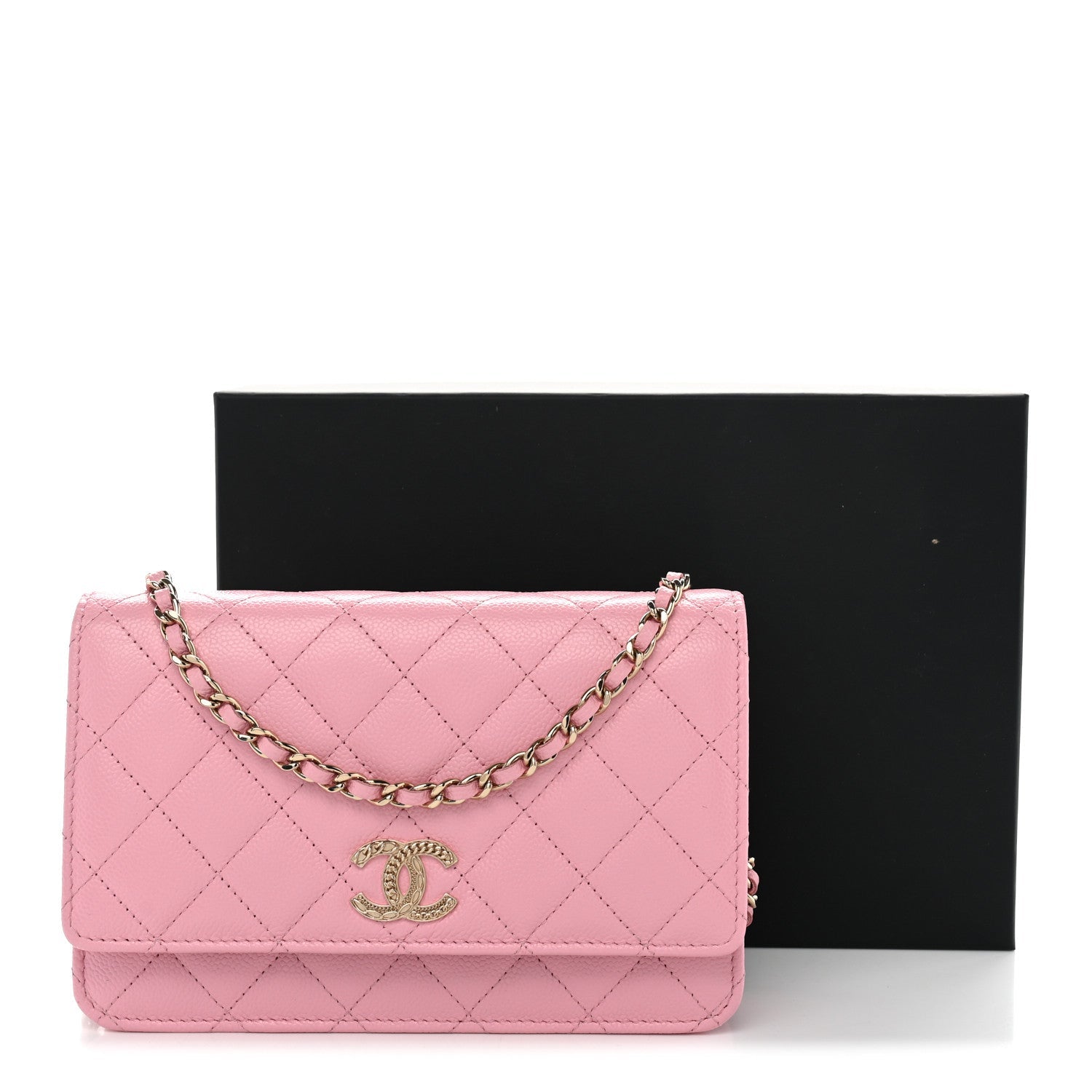 Caviar Quilted Multi Chain Wallet On Chain WOC Light Pink