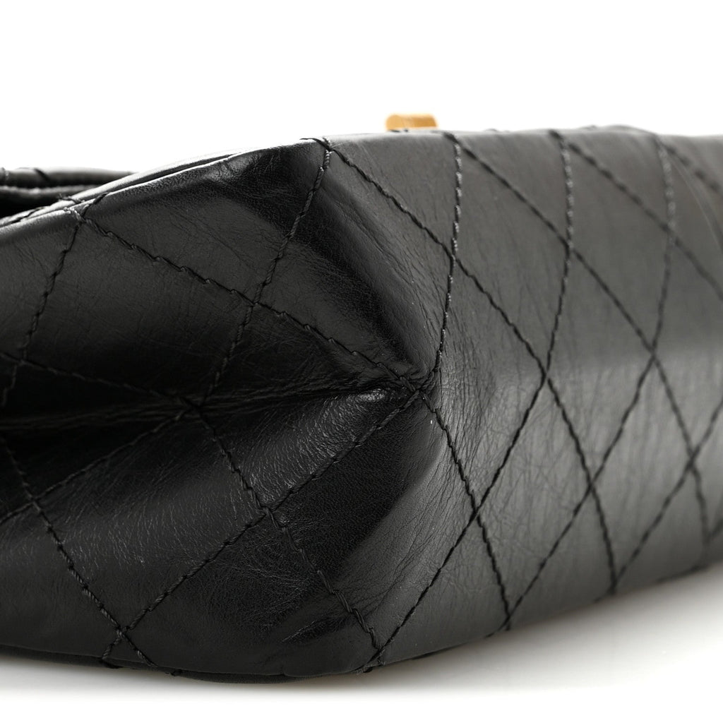 Aged Calfskin Quilted 2.55 Reissue 226 Flap Black