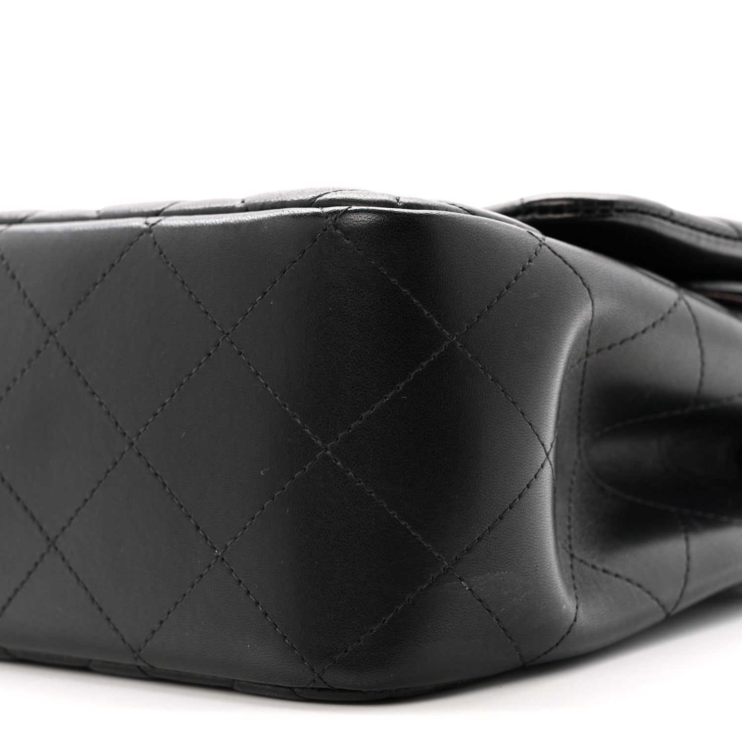 Lambskin Quilted Jumbo Double Flap Black