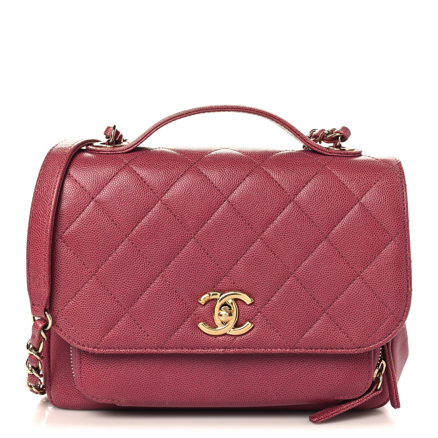 Caviar Quilted Medium Business Affinity Flap Pink