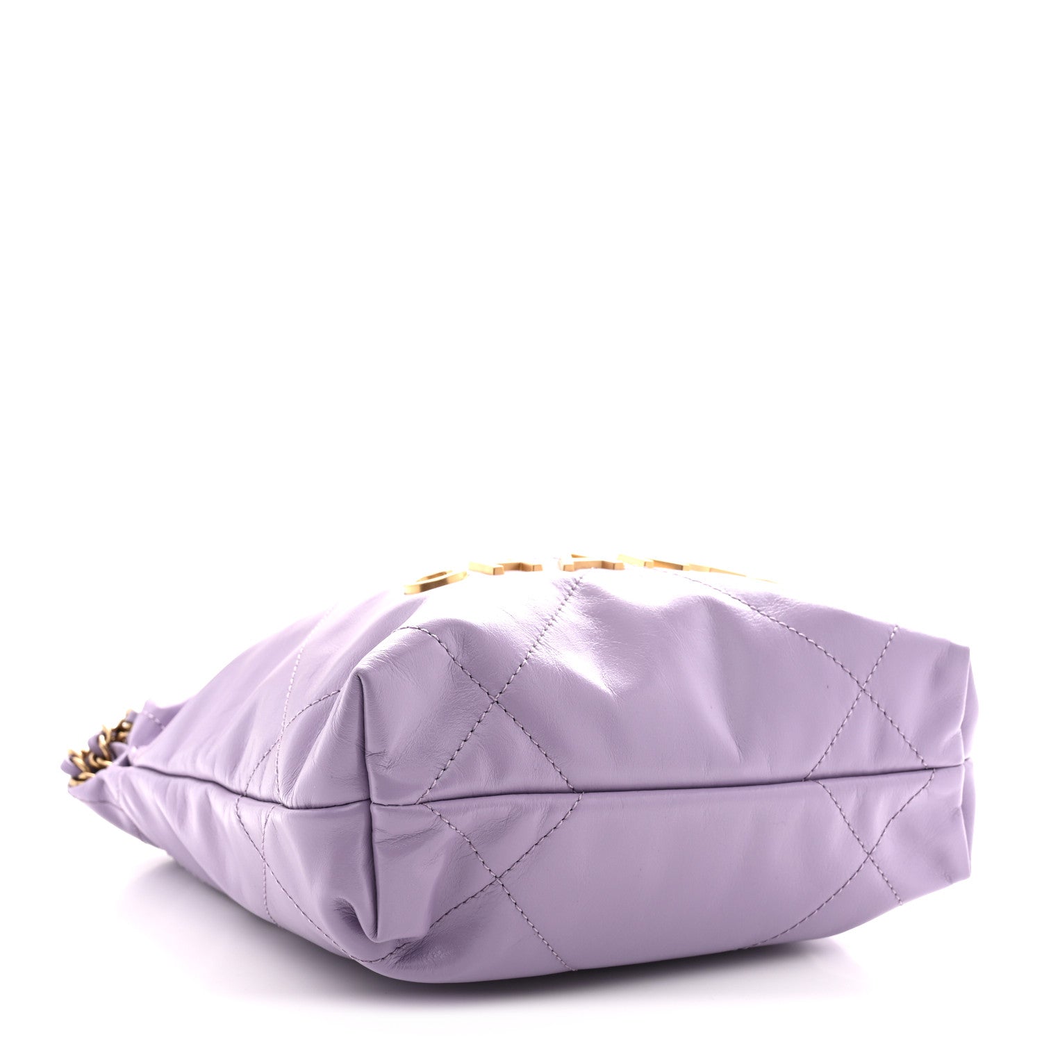 Shiny Calfskin Quilted Mini Chanel 22 Light Purple