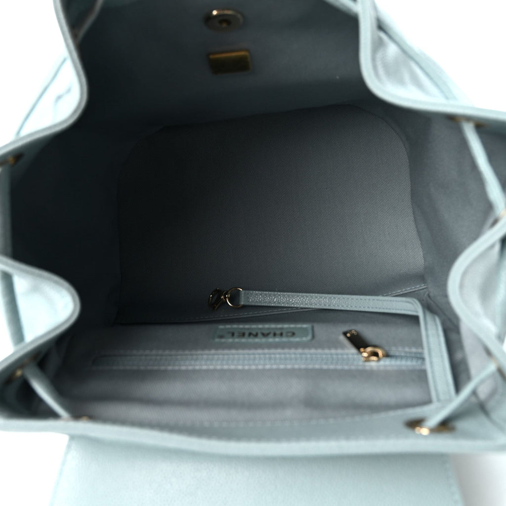 Caviar Quilted Business Affinity Backpack Light Blue