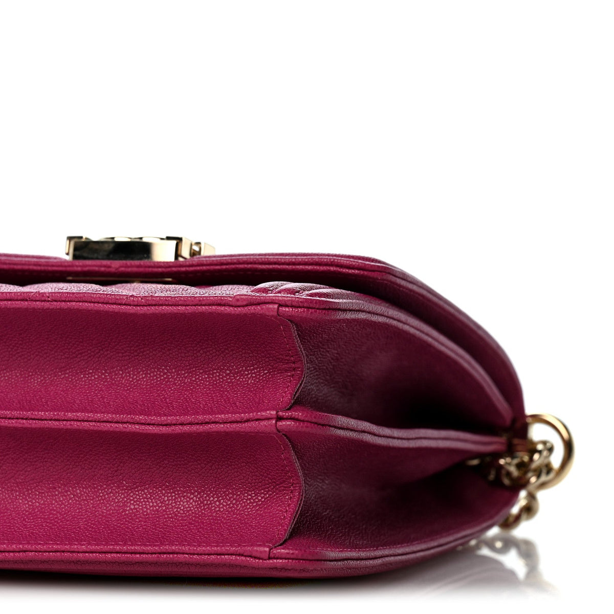 Caviar Quilted North South Boy Flap Fuchsia