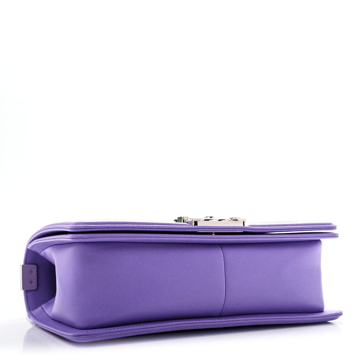Calfskin Quilted Medium Boy Flap Purple