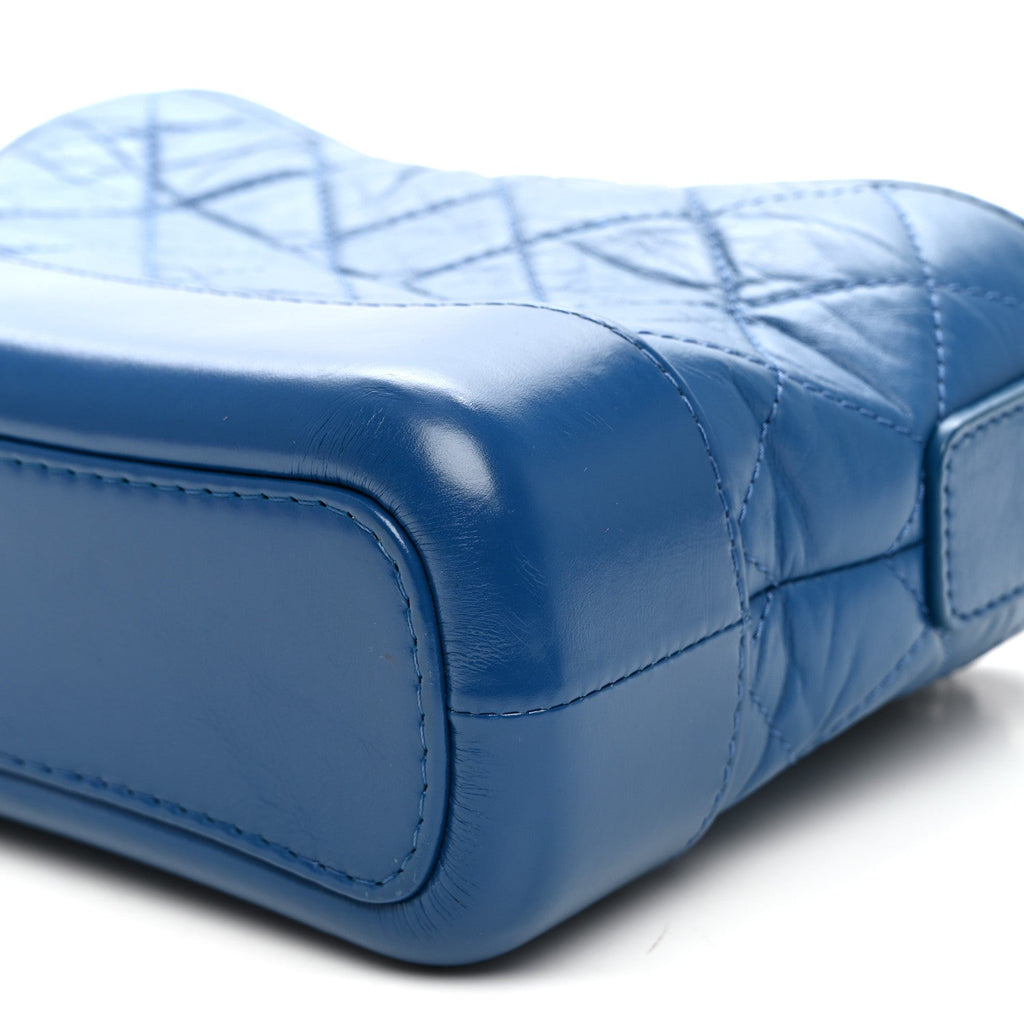 Aged Calfskin Quilted Small Gabrielle Hobo Blue