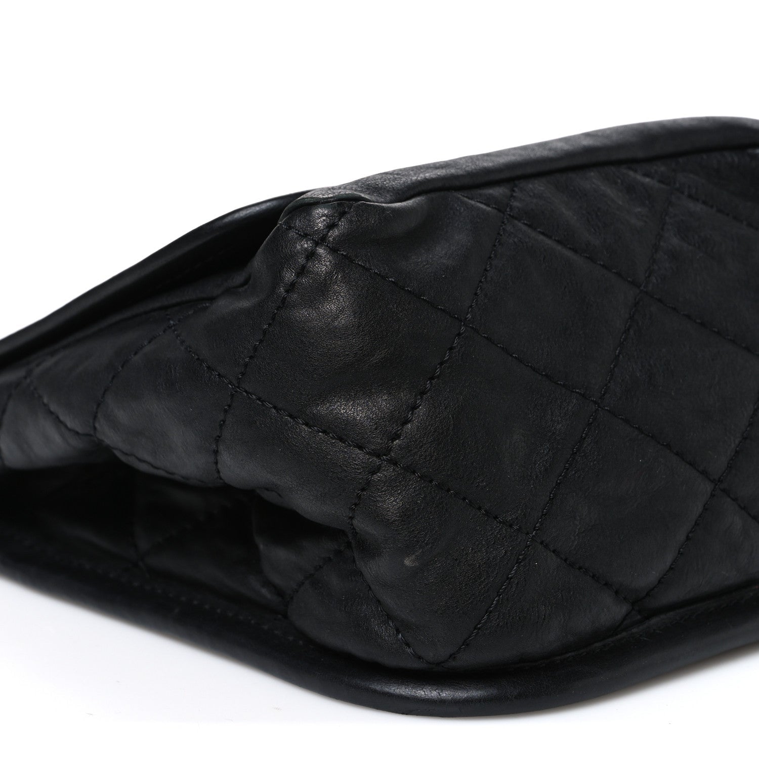 Aged Calfskin Quilted 2.55 Reissue Chain Flap Black