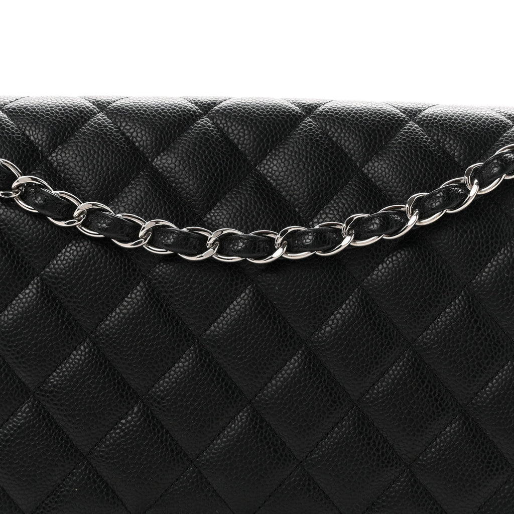 Caviar Quilted Maxi Double Flap Black