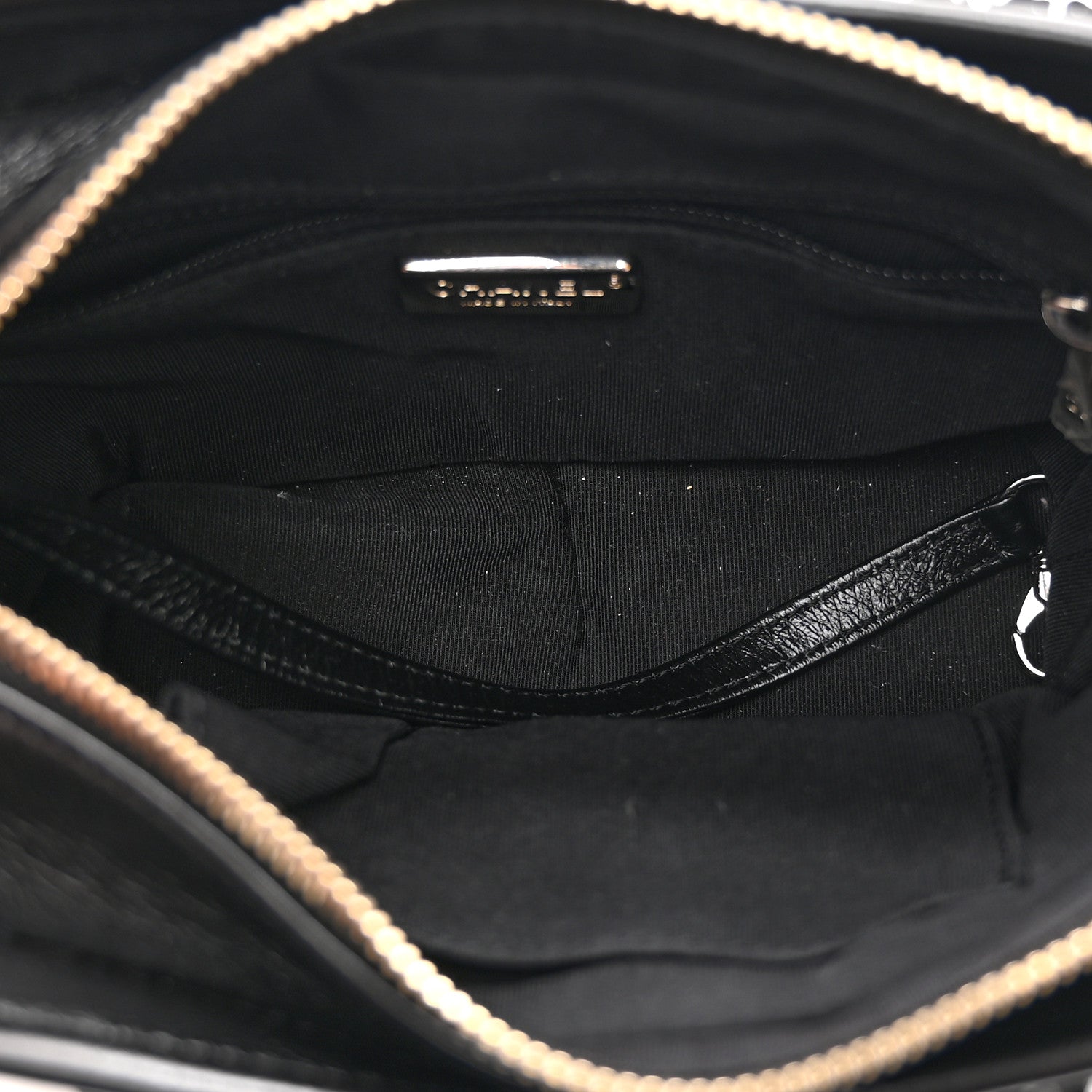 Sequin Calfskin Small Gabrielle Hobo Black White