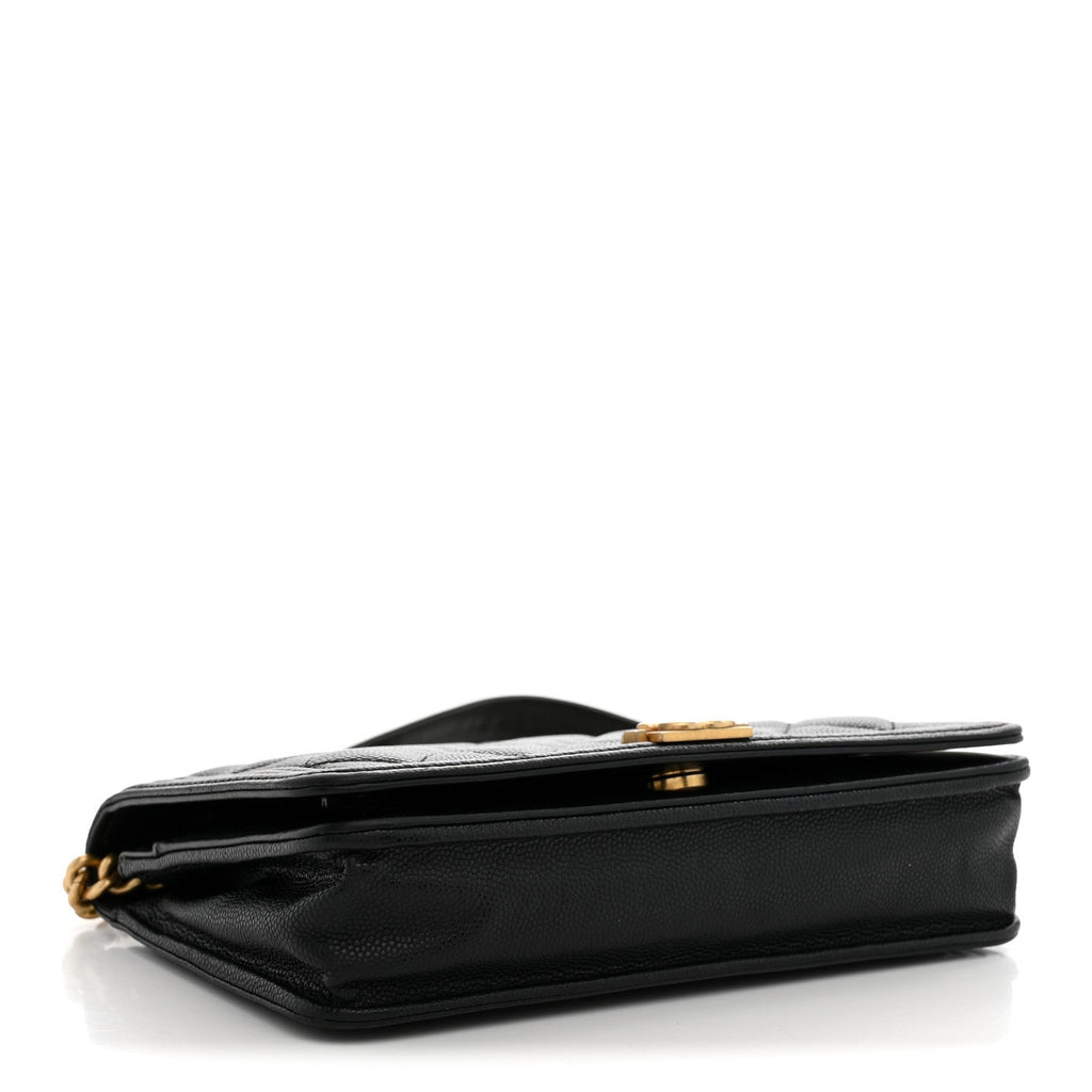 Caviar Quilted Boy Wallet On Chain WOC Black