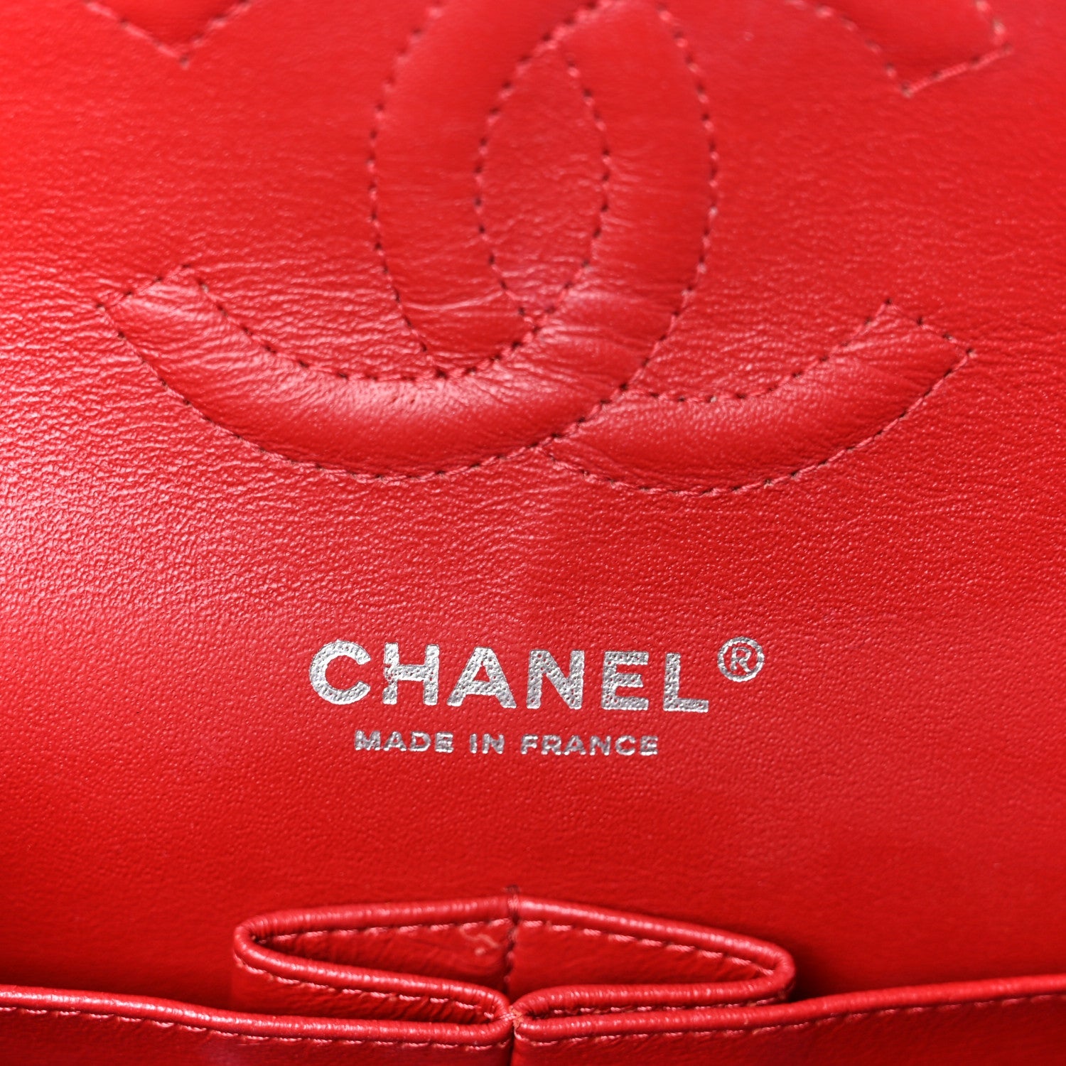 Caviar Quilted Medium Double Flap Red