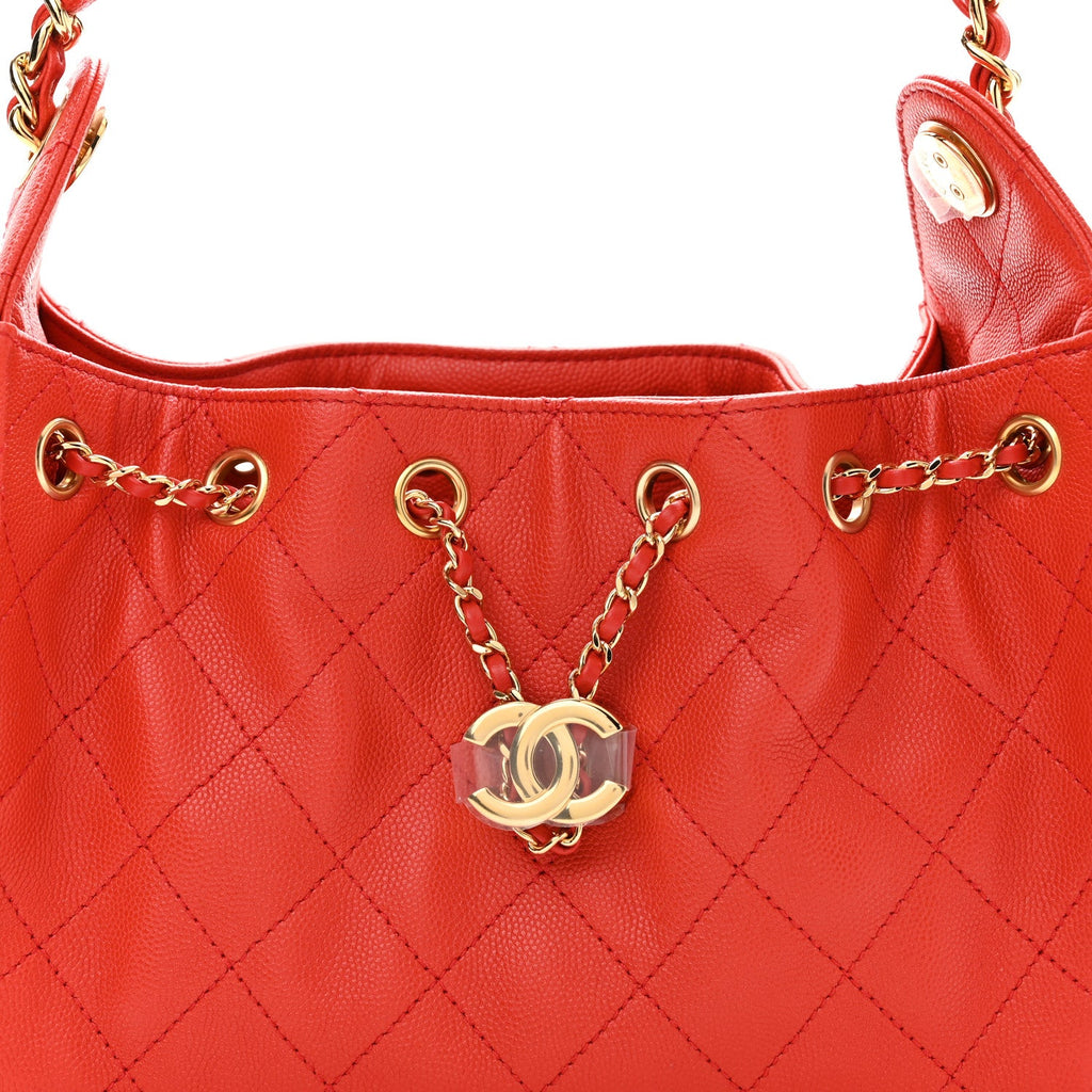 Caviar Quilted Mini Chanel 25 Handbag Red