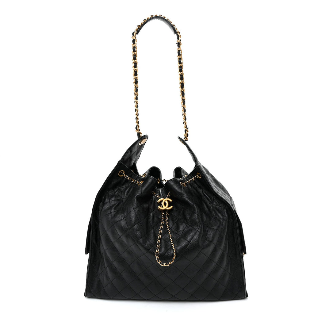 Caviar Quilted Large Chanel 25 Handbag Black