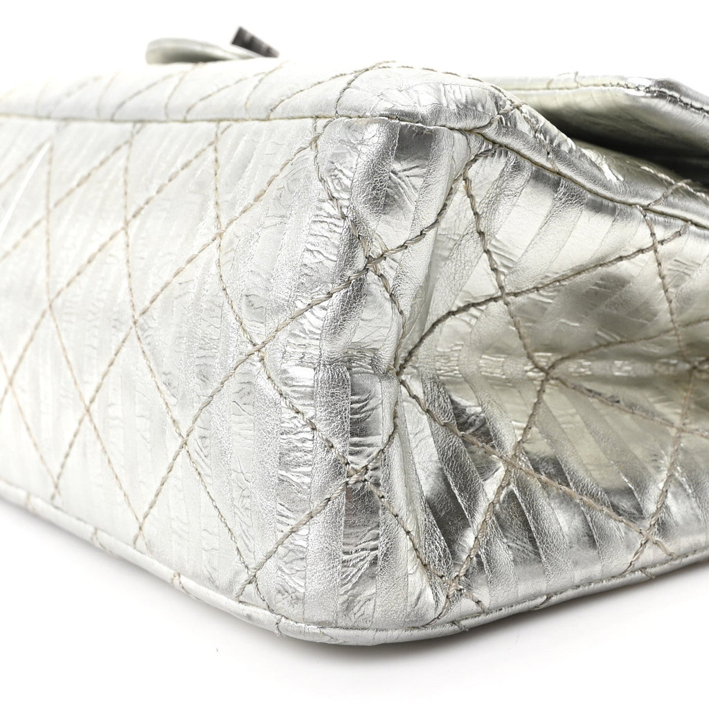 Metallic Striped Calfskin 2.55 Reissue 226 Flap Silver Silver