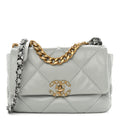 Lambskin Quilted Medium Chanel 19 Flap Grey