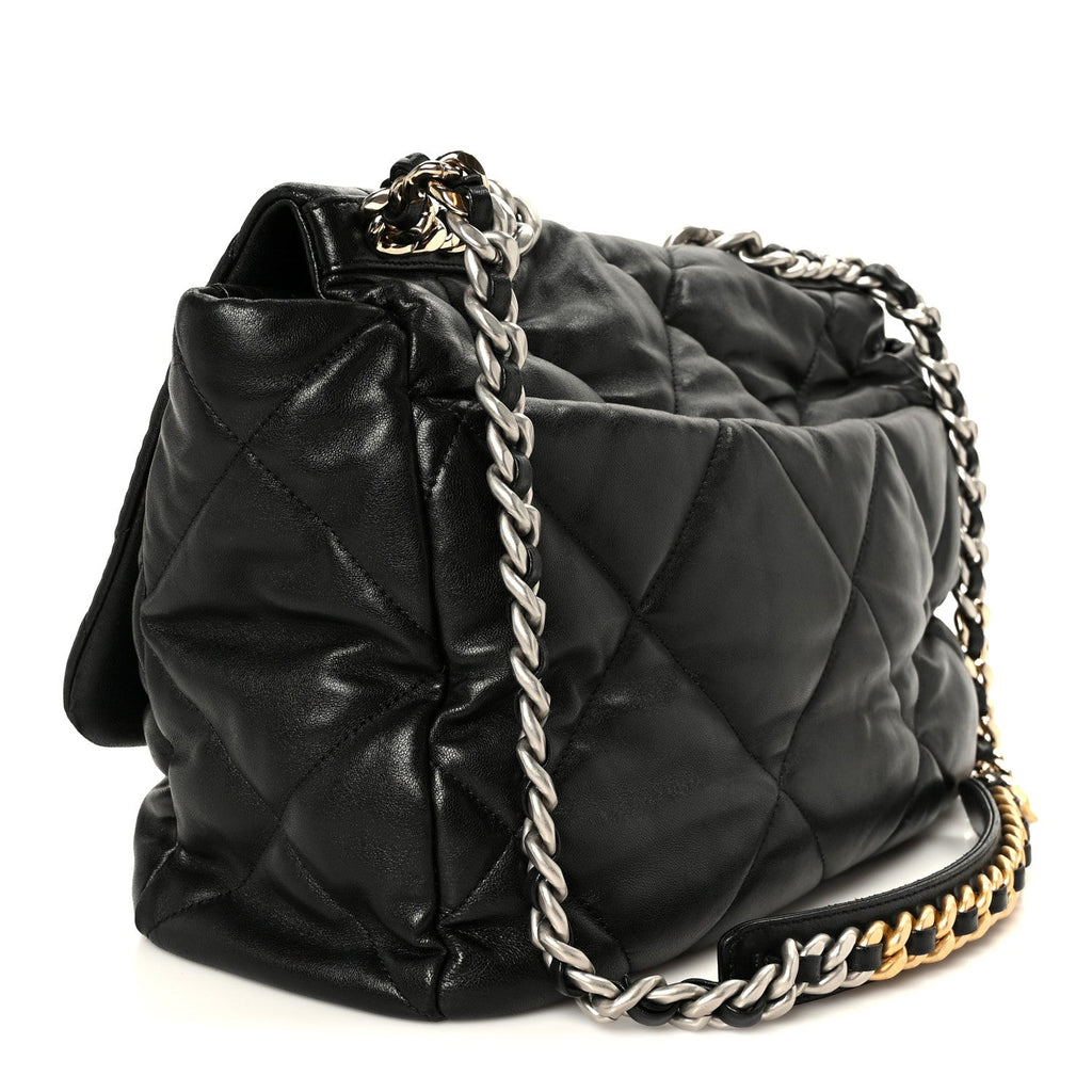 Lambskin Quilted Maxi Chanel 19 Flap Black