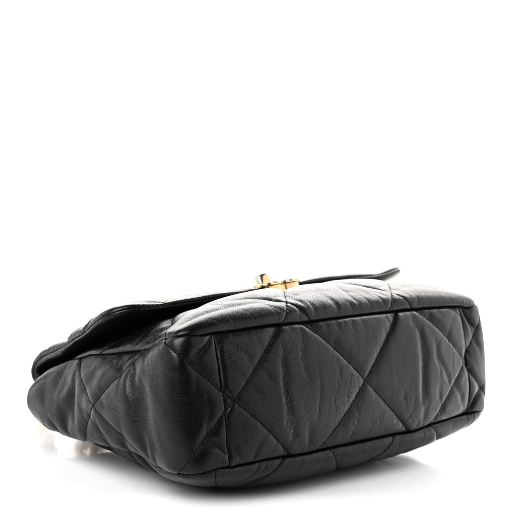 Lambskin Quilted Large Chanel 19 Flap Black
