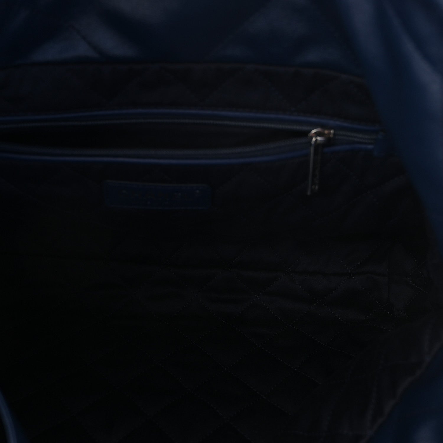 Shiny Calfskin Quilted Small Chanel 22 Navy