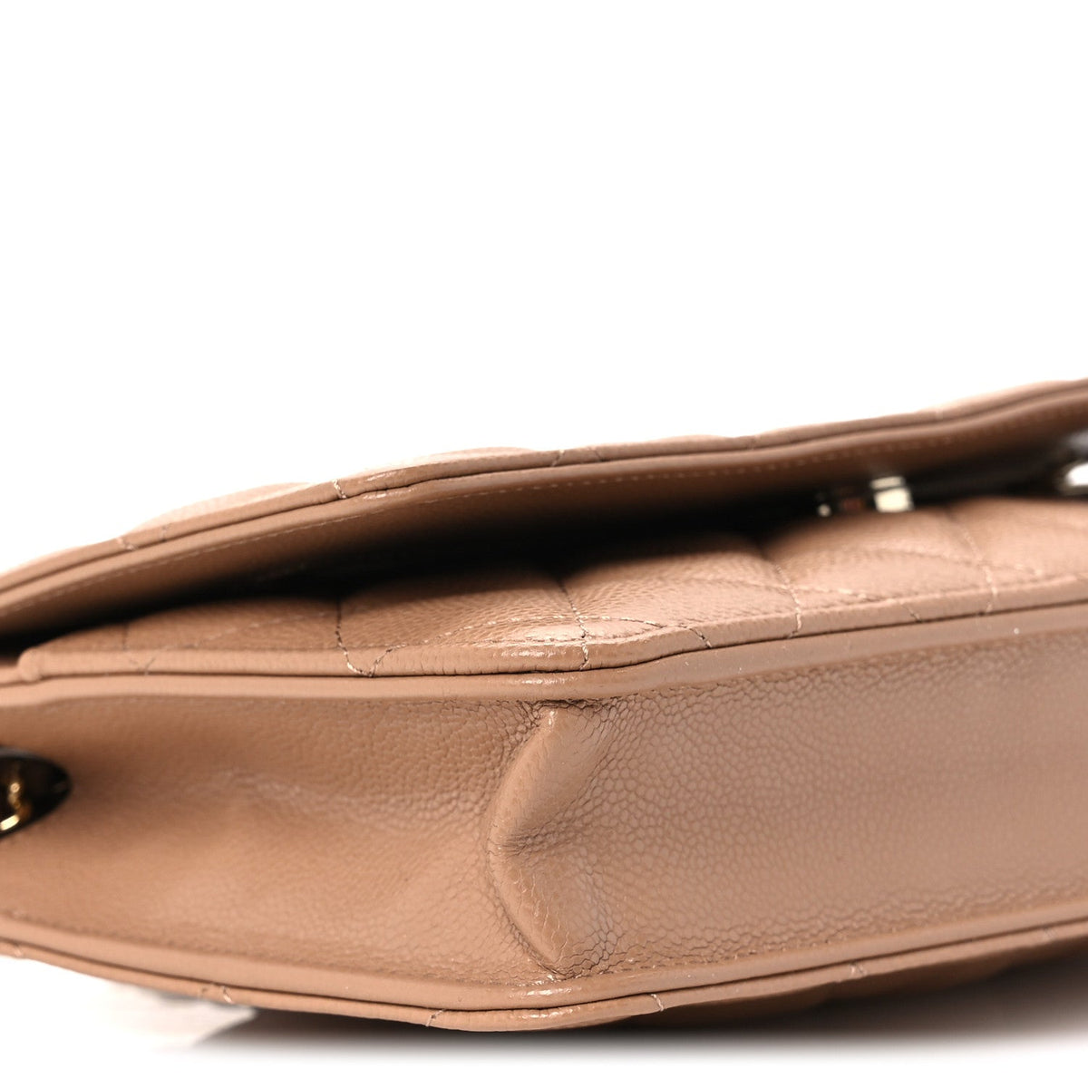 Caviar Quilted Wallet on Chain WOC Dark Beige