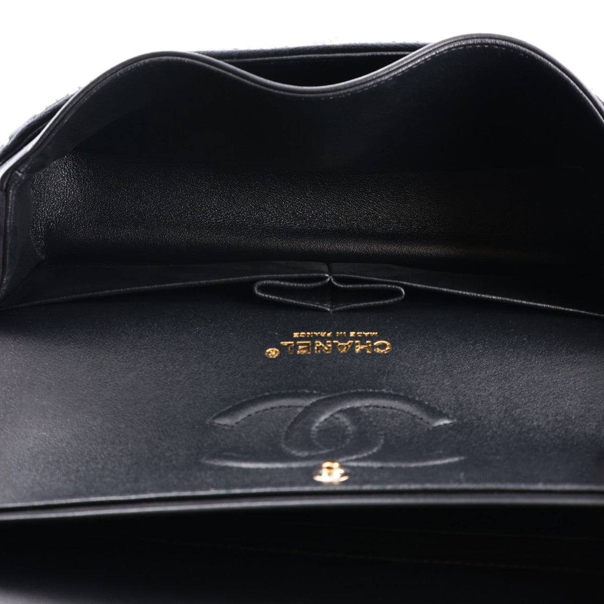 Velvet Crystal Medium Double Flap Black