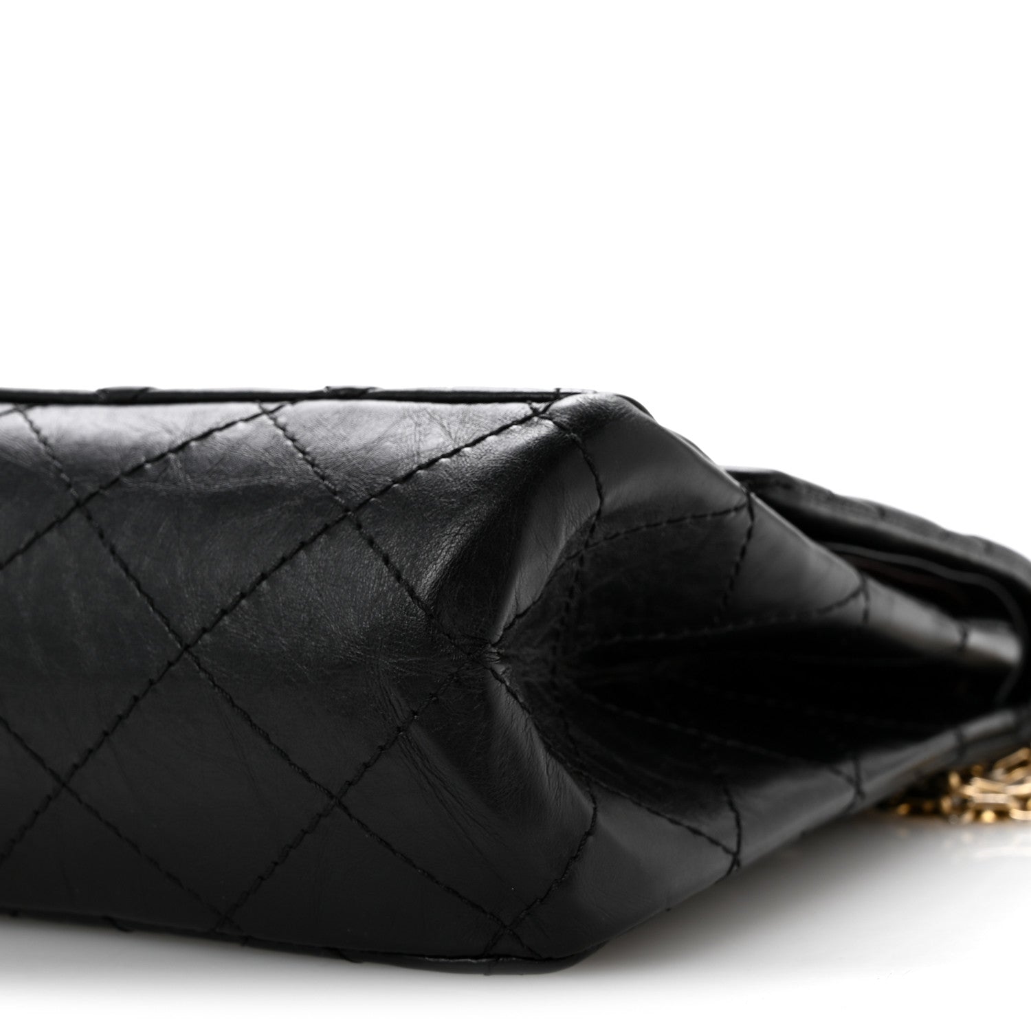Aged Calfskin Quilted 2.55 Reissue 227 Flap Black
